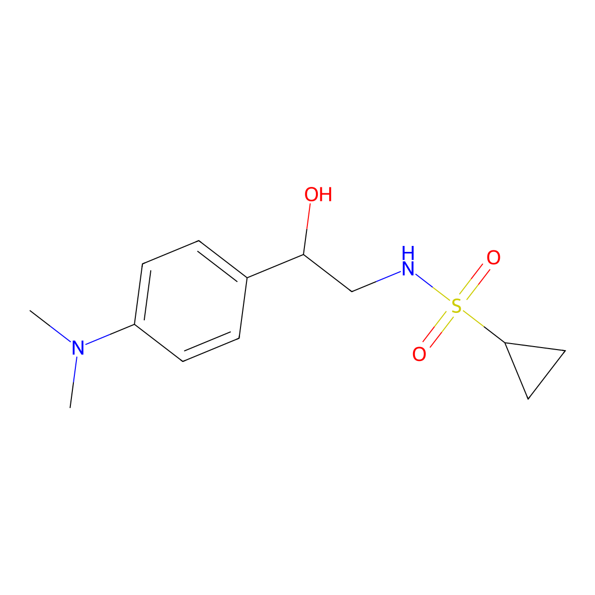 N-{2-[4-(Dimethylamino)phenyl]-2-hydroxyethyl}cyclopropanesulfonamide molecular structure, CAS 1421444-61-2