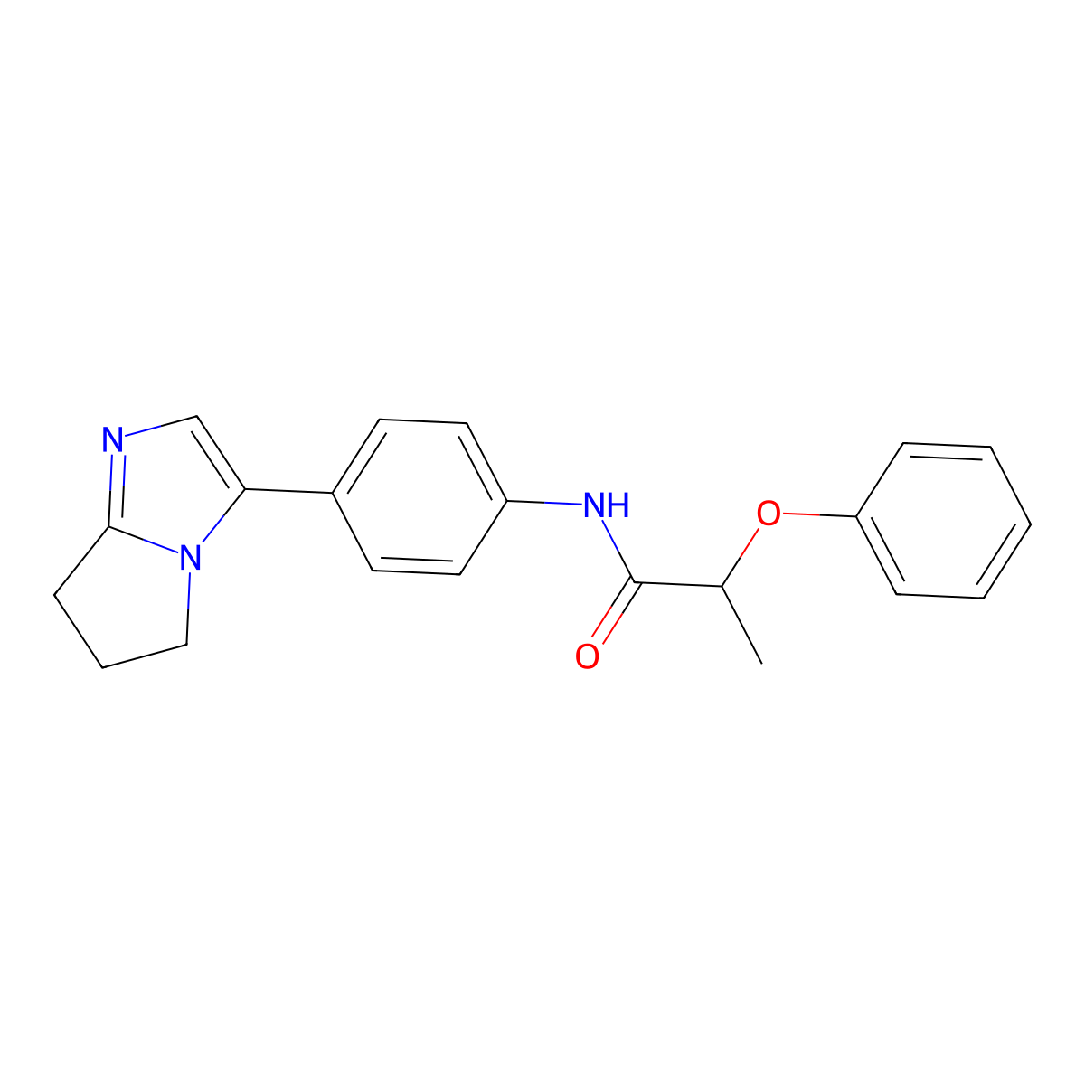 N-(4-(6,7-dihydro-5H-pyrrolo[1,2-a]imidazol-3-yl)phenyl)-2-phenoxypropanamide molecular structure, CAS 1421444-70-3