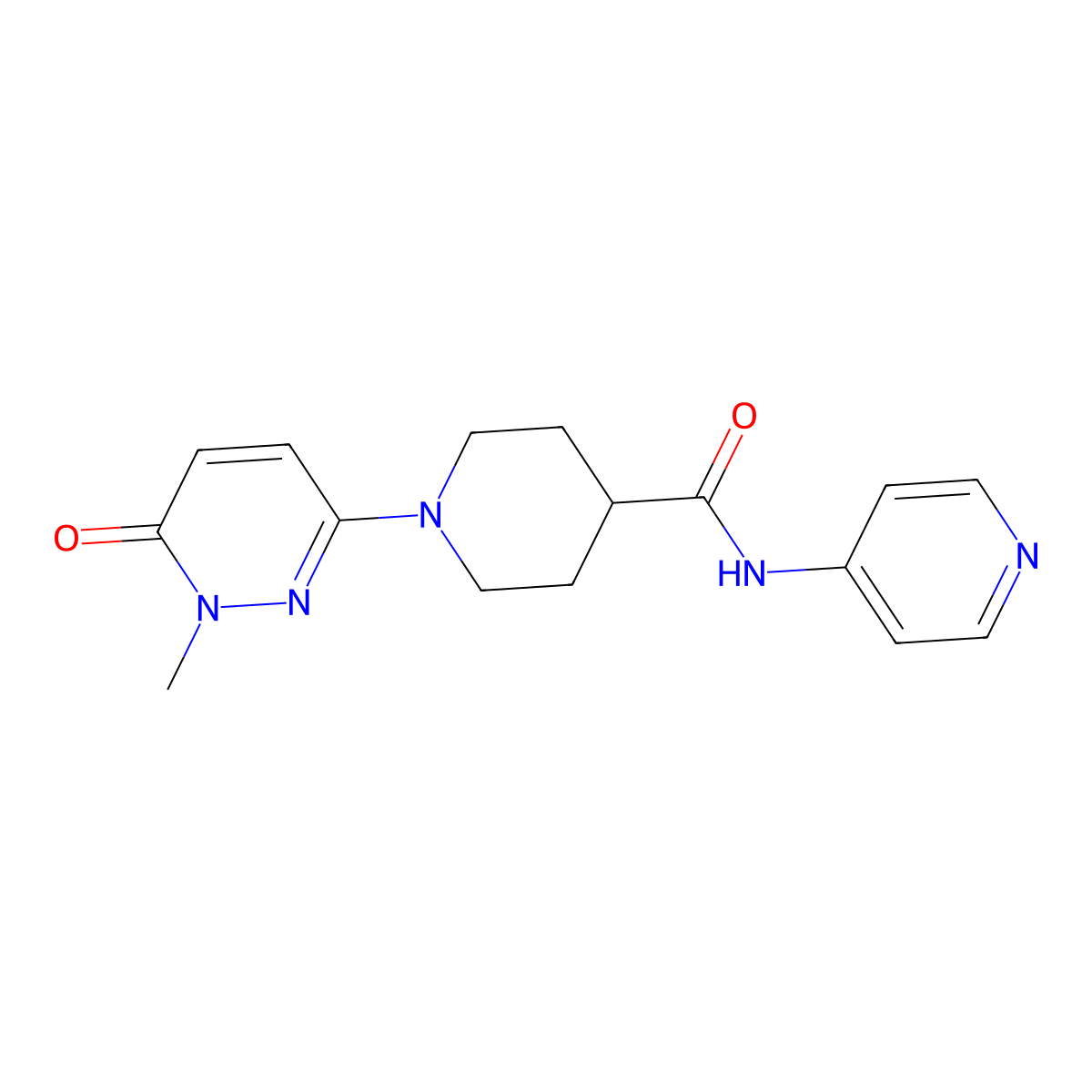 1-(1-methyl-6-oxo-1,6-dihydropyridazin-3-yl)-N-(pyridin-4-yl)piperidine-4-carboxamide molecular structure, CAS 1421444-71-4