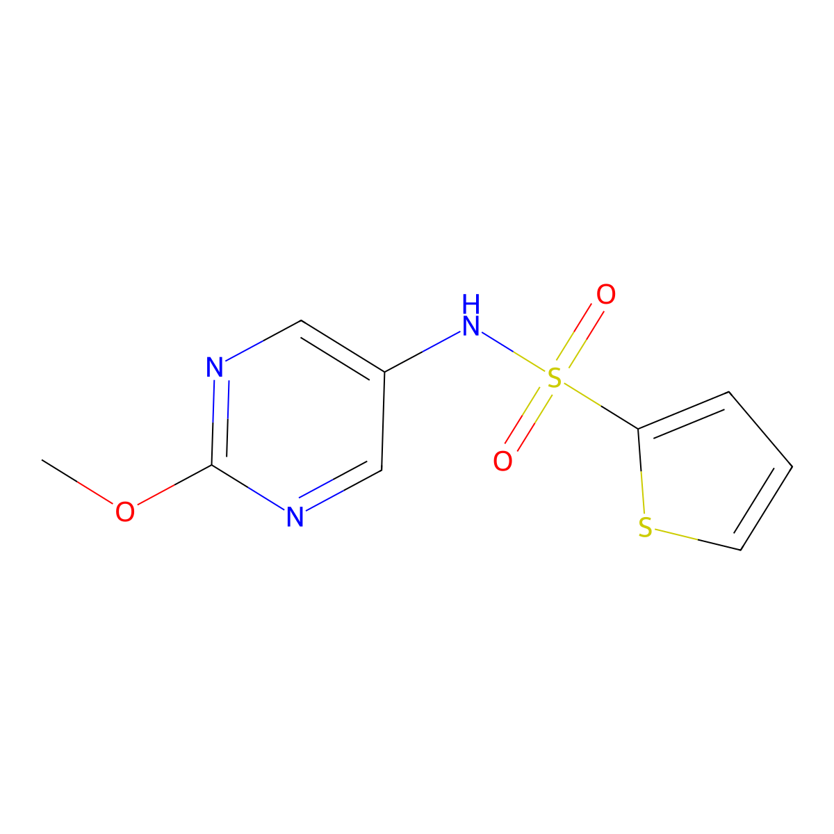 N-(2-methoxypyrimidin-5-yl)thiophene-2-sulfonamide molecular structure, CAS 1421444-78-1