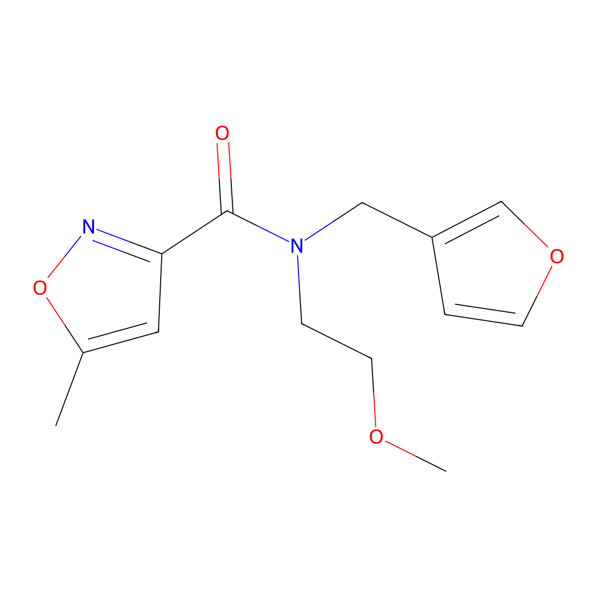 N-(furan-3-ylmethyl)-N-(2-methoxyethyl)-5-methylisoxazole-3-carboxamide molecular structure, CAS 1421444-82-7