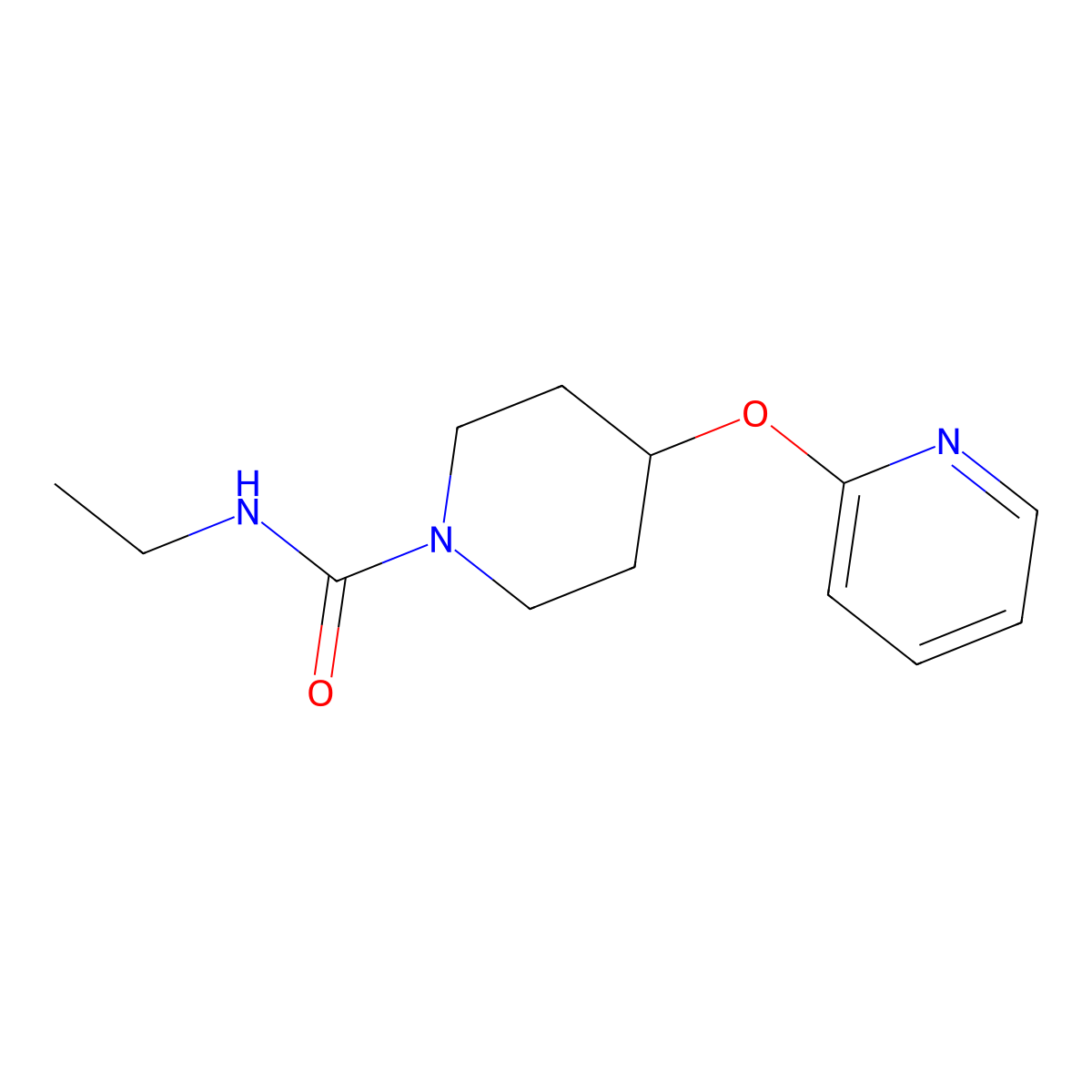 N-ethyl-4-(pyridin-2-yloxy)piperidine-1-carboxamide molecular structure, CAS 1421444-91-8