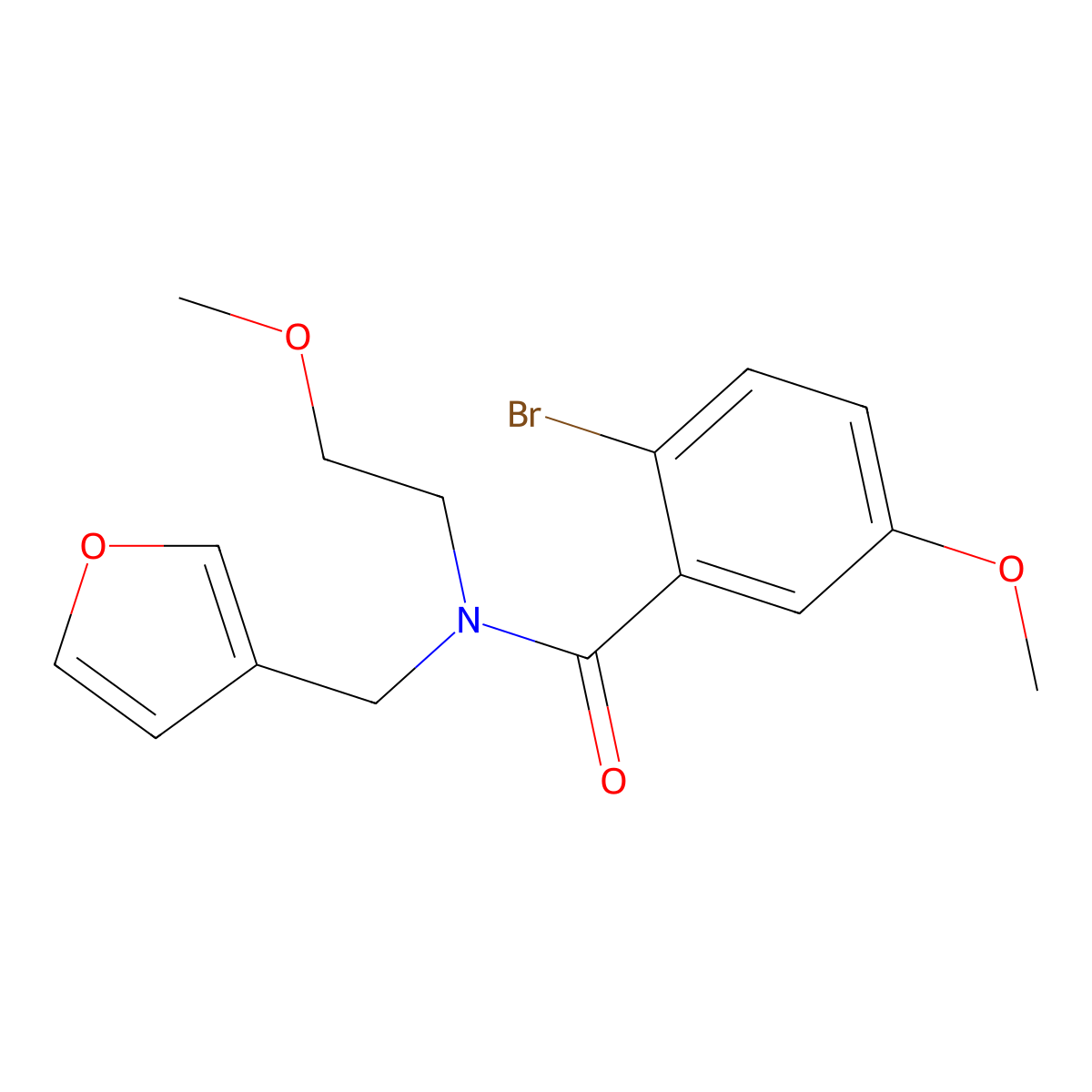 2-bromo-N-(furan-3-ylmethyl)-5-methoxy-N-(2-methoxyethyl)benzamide molecular structure, CAS 1421444-99-6