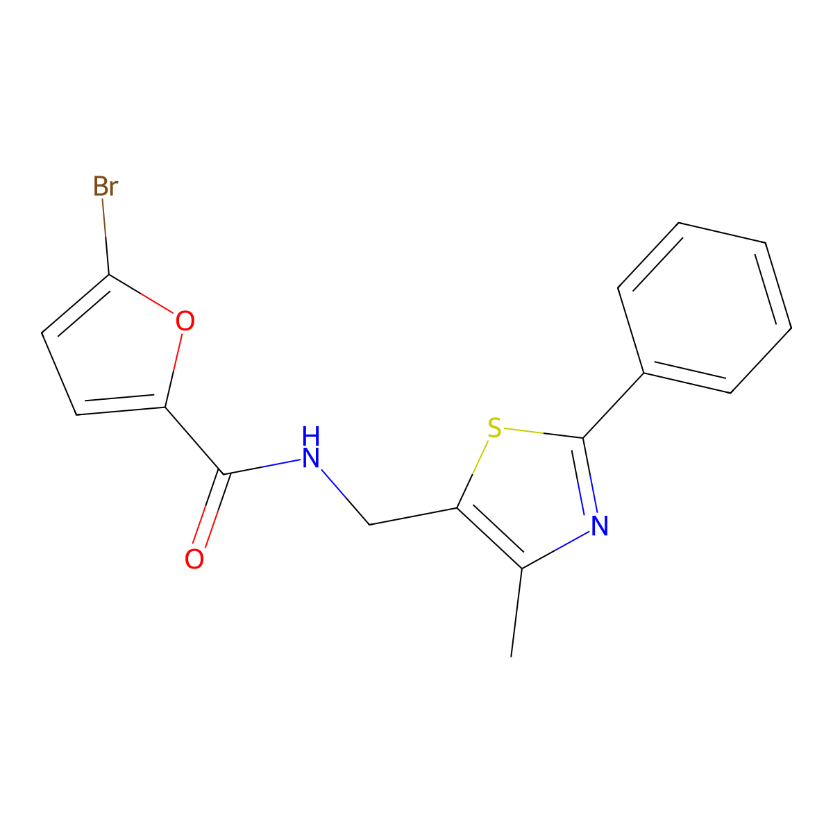 5-bromo-N-((4-methyl-2-phenylthiazol-5-yl)methyl)furan-2-carboxamide molecular structure, CAS 1421445-12-6