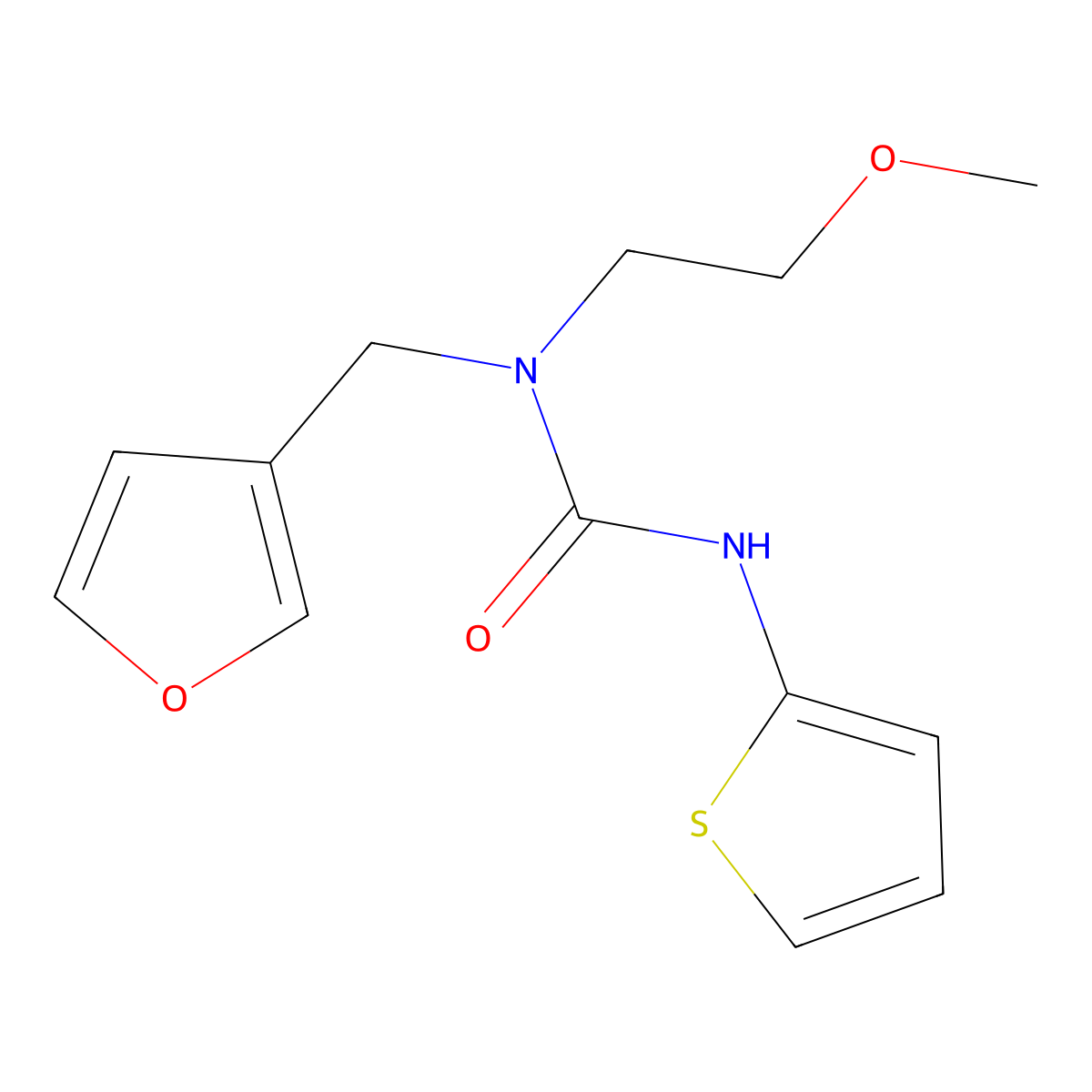 1-(Furan-3-ylmethyl)-1-(2-methoxyethyl)-3-(thiophen-2-yl)urea molecular structure, CAS 1421445-21-7