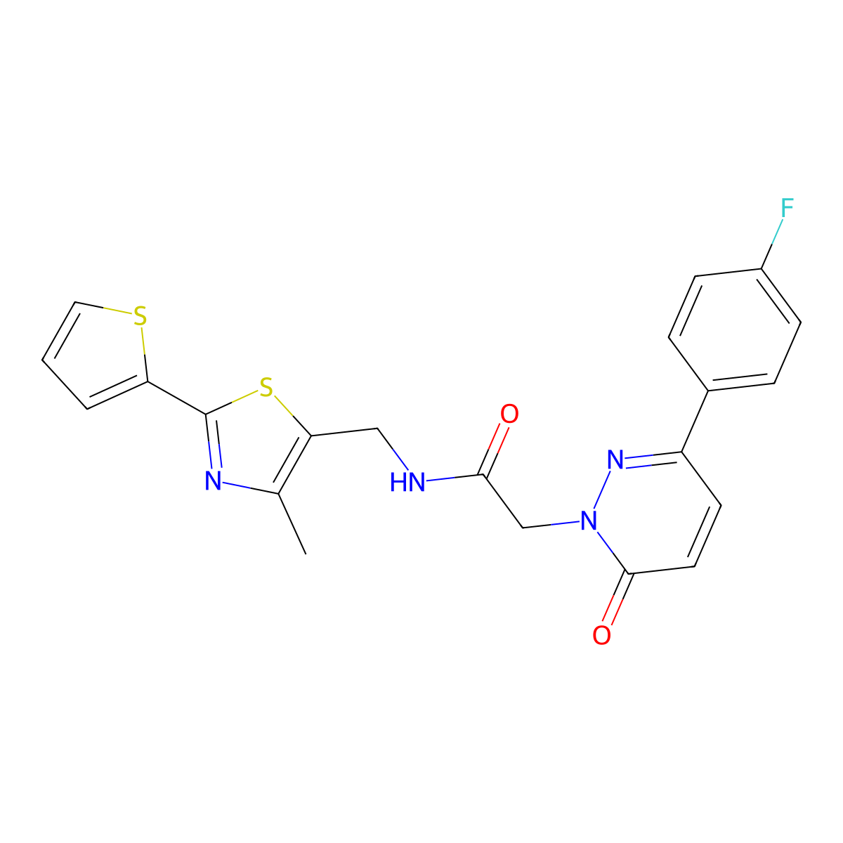 2-(3-(4-fluorophenyl)-6-oxopyridazin-1(6H)-yl)-N-((4-methyl-2-(thiophen-2-yl)thiazol-5-yl)methyl)acetamide molecular structure, CAS 1421445-27-3