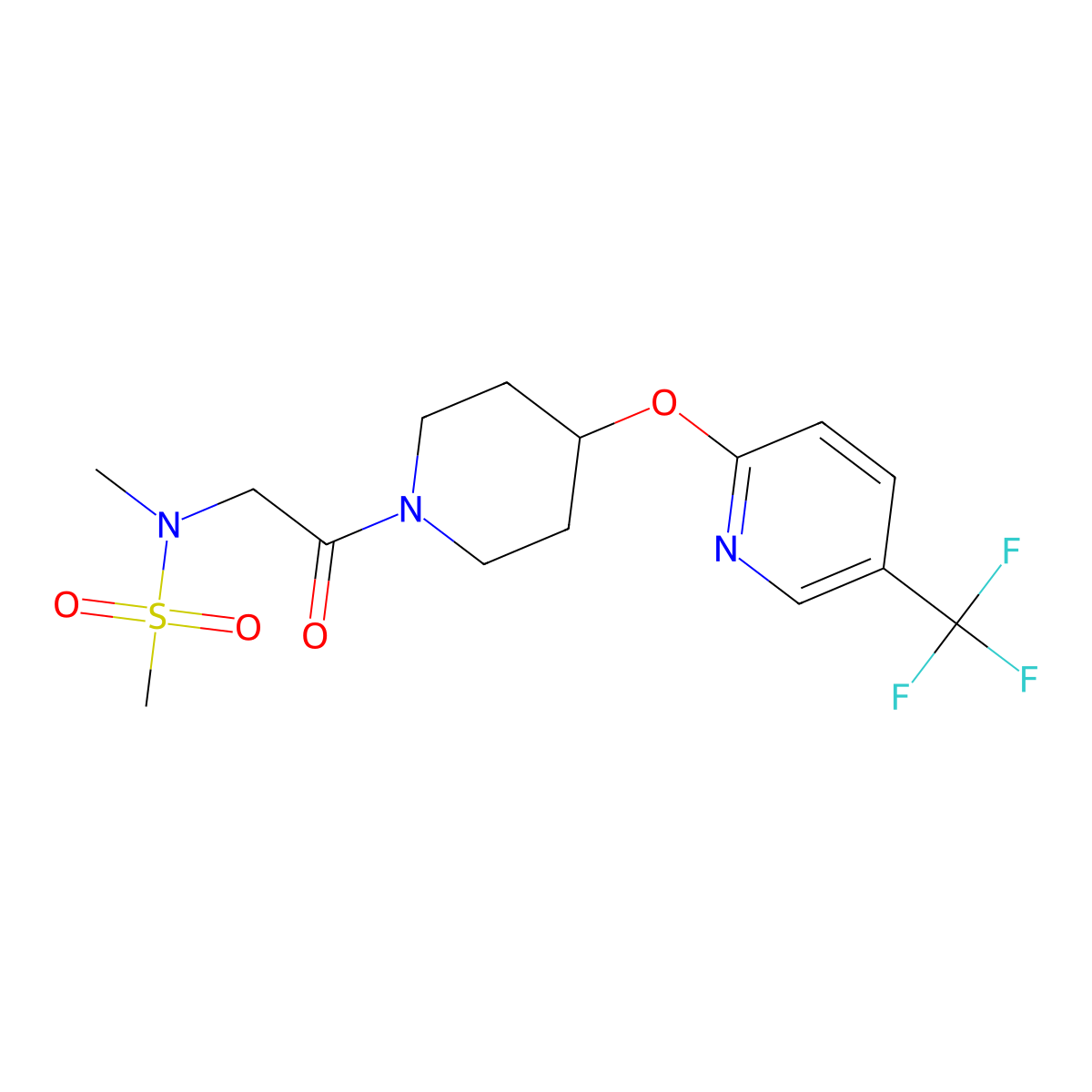 N-Methyl-N-[2-oxo-2-(4-{[5-(trifluoromethyl)pyridin-2-YL]oxy}piperidin-1-YL)ethyl]methanesulfonamide molecular structure, CAS 1421445-32-0
