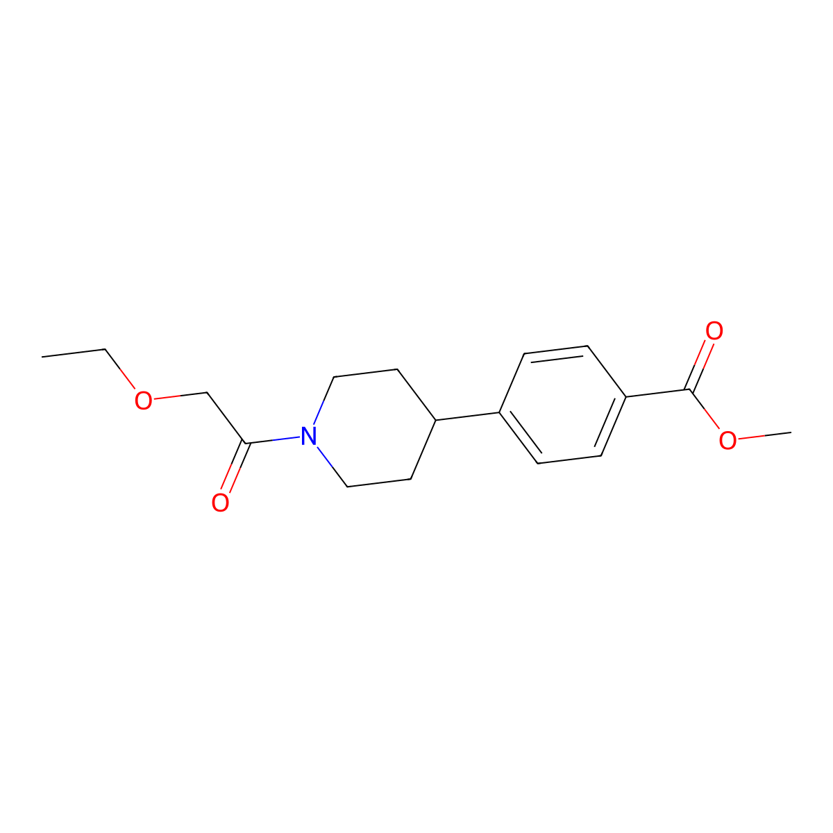 Methyl 4-[1-(2-ethoxyacetyl)piperidin-4-YL]benzoate molecular structure, CAS 1421445-38-6