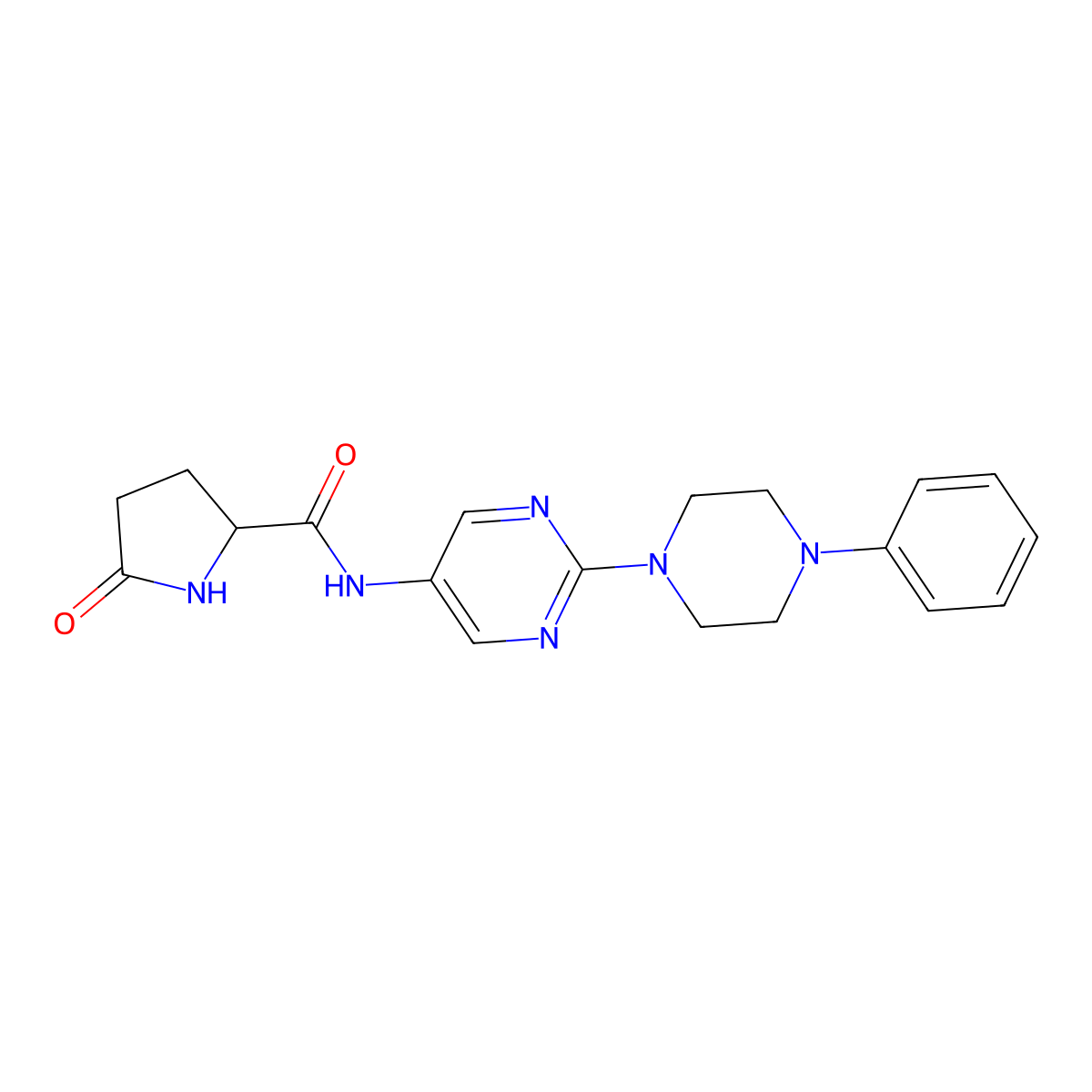5-Oxo-N-[2-(4-phenylpiperazin-1-YL)pyrimidin-5-YL]pyrrolidine-2-carboxamide molecular structure, CAS 1421445-42-2