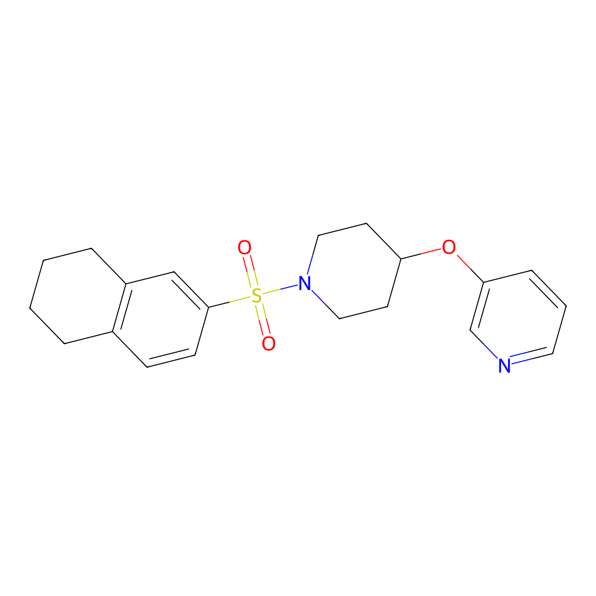 3-{[1-(5,6,7,8-Tetrahydronaphthalene-2-sulfonyl)piperidin-4-YL]oxy}pyridine molecular structure, CAS 1421445-54-6