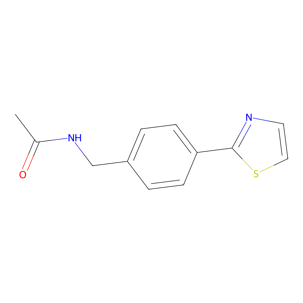 N-(4-(thiazol-2-yl)benzyl)acetamide molecular structure, CAS 1421445-56-8