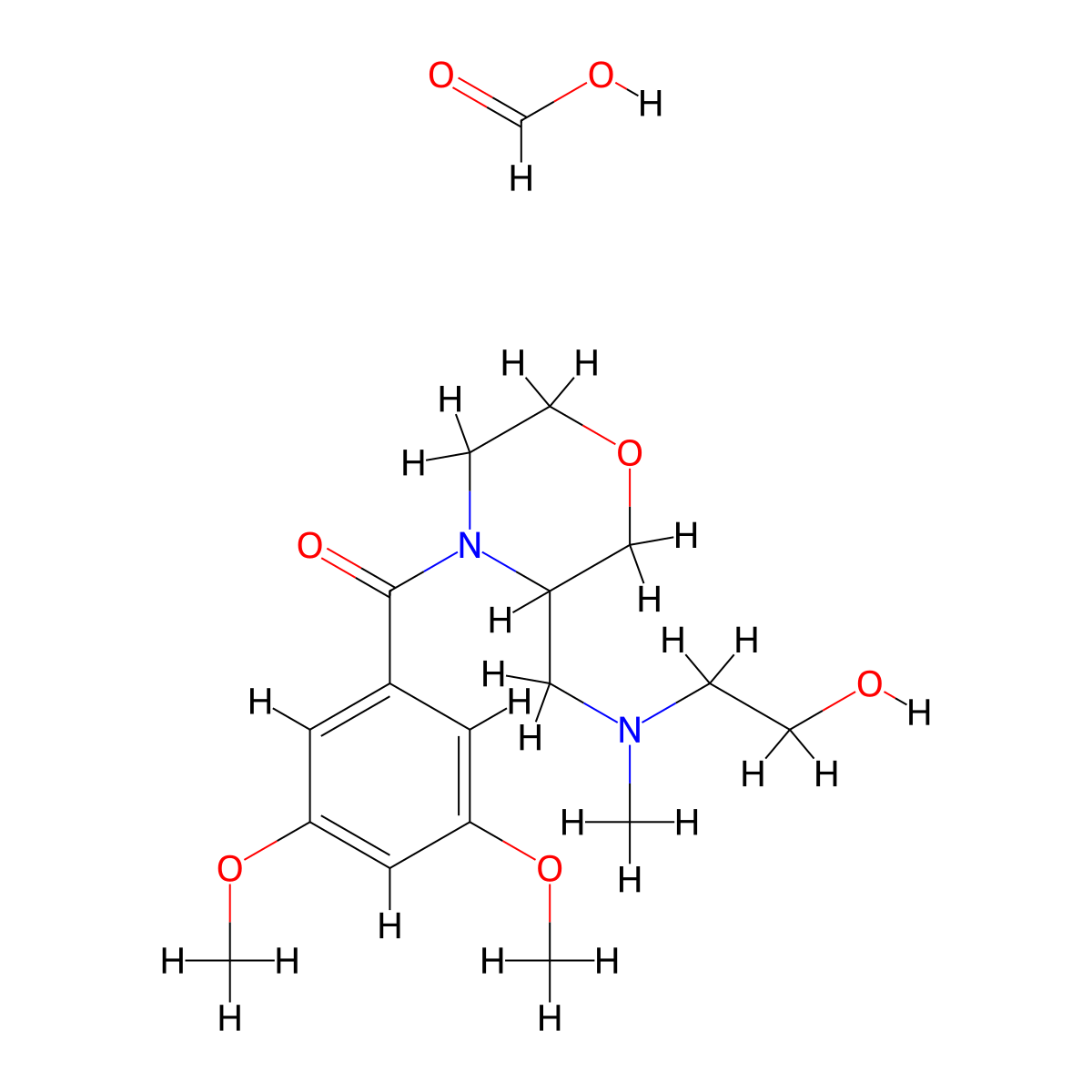 (3,5-Dimethoxyphenyl)(3-(((2-hydroxyethyl)(methyl)amino)methyl)morpholino)methanone formate molecular structure, CAS 1421445-99-9