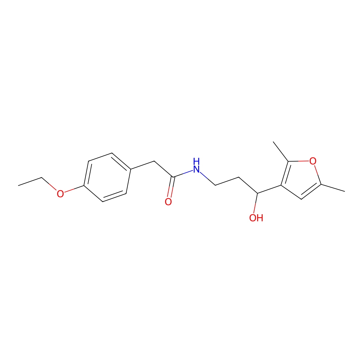 N-[3-(2,5-Dimethylfuran-3-YL)-3-hydroxypropyl]-2-(4-ethoxyphenyl)acetamide molecular structure, CAS 1421446-01-6
