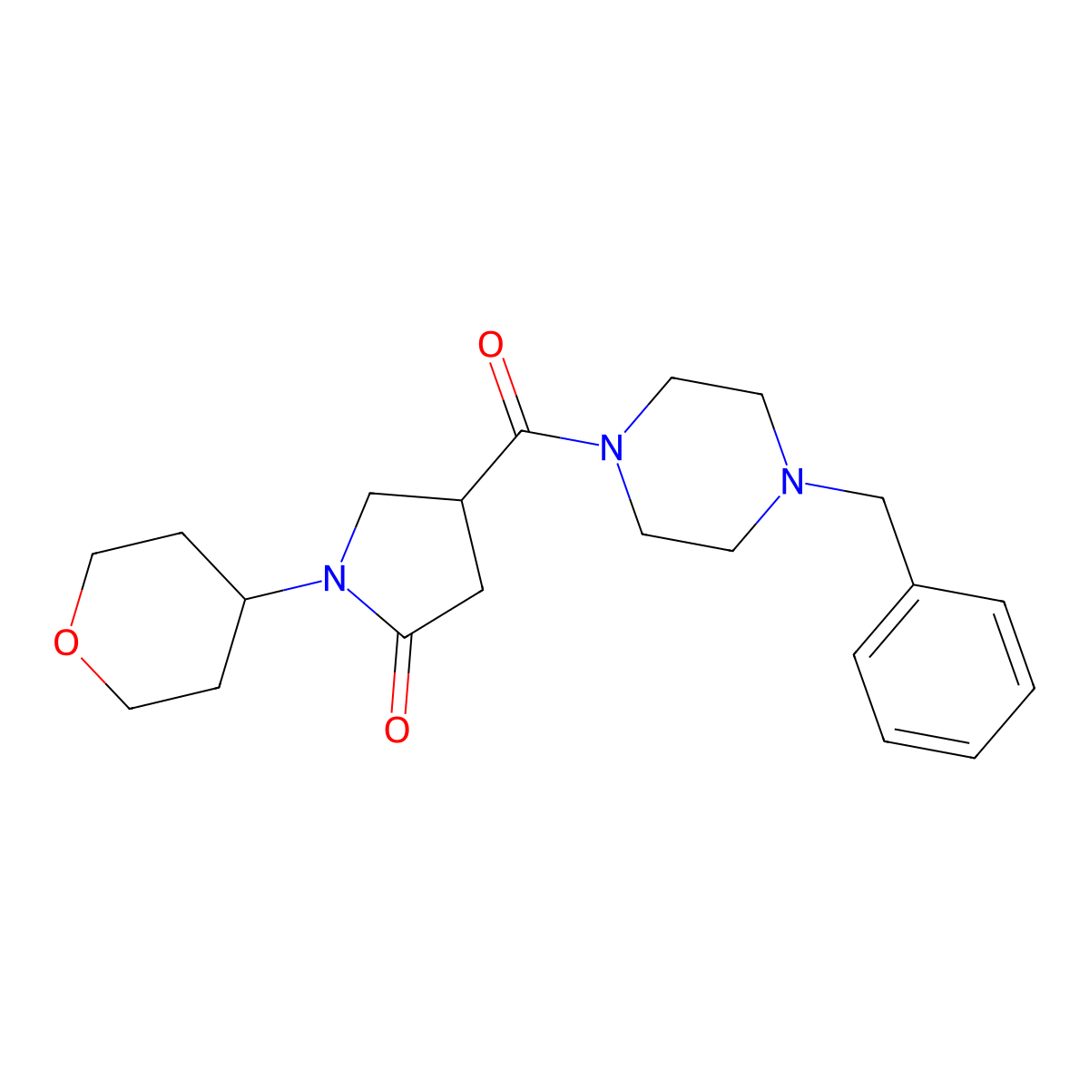 4-(4-Benzylpiperazine-1-carbonyl)-1-(oxan-4-YL)pyrrolidin-2-one molecular structure, CAS 1421446-14-1