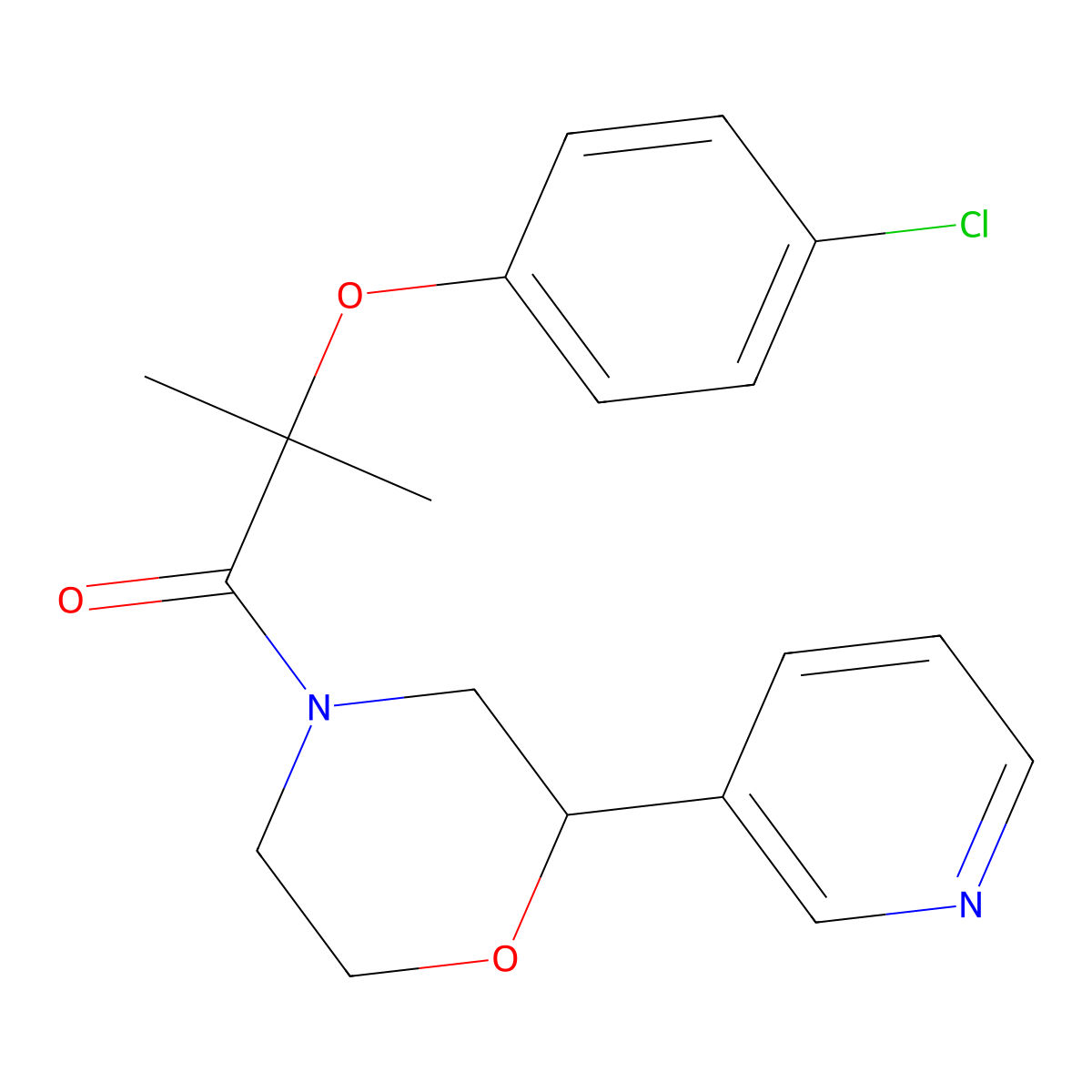 2-(4-Chlorophenoxy)-2-methyl-1-[2-(pyridin-3-YL)morpholin-4-YL]propan-1-one molecular structure, CAS 1421446-22-1
