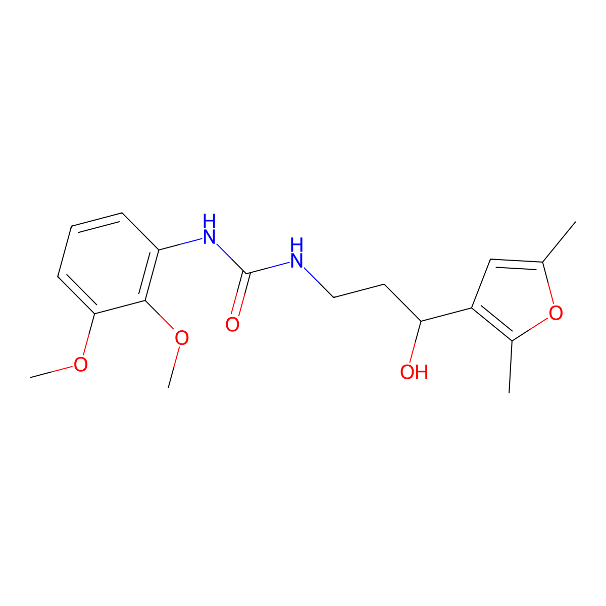 1-(2,3-Dimethoxyphenyl)-3-[3-(2,5-dimethylfuran-3-YL)-3-hydroxypropyl]urea molecular structure, CAS 1421446-40-3