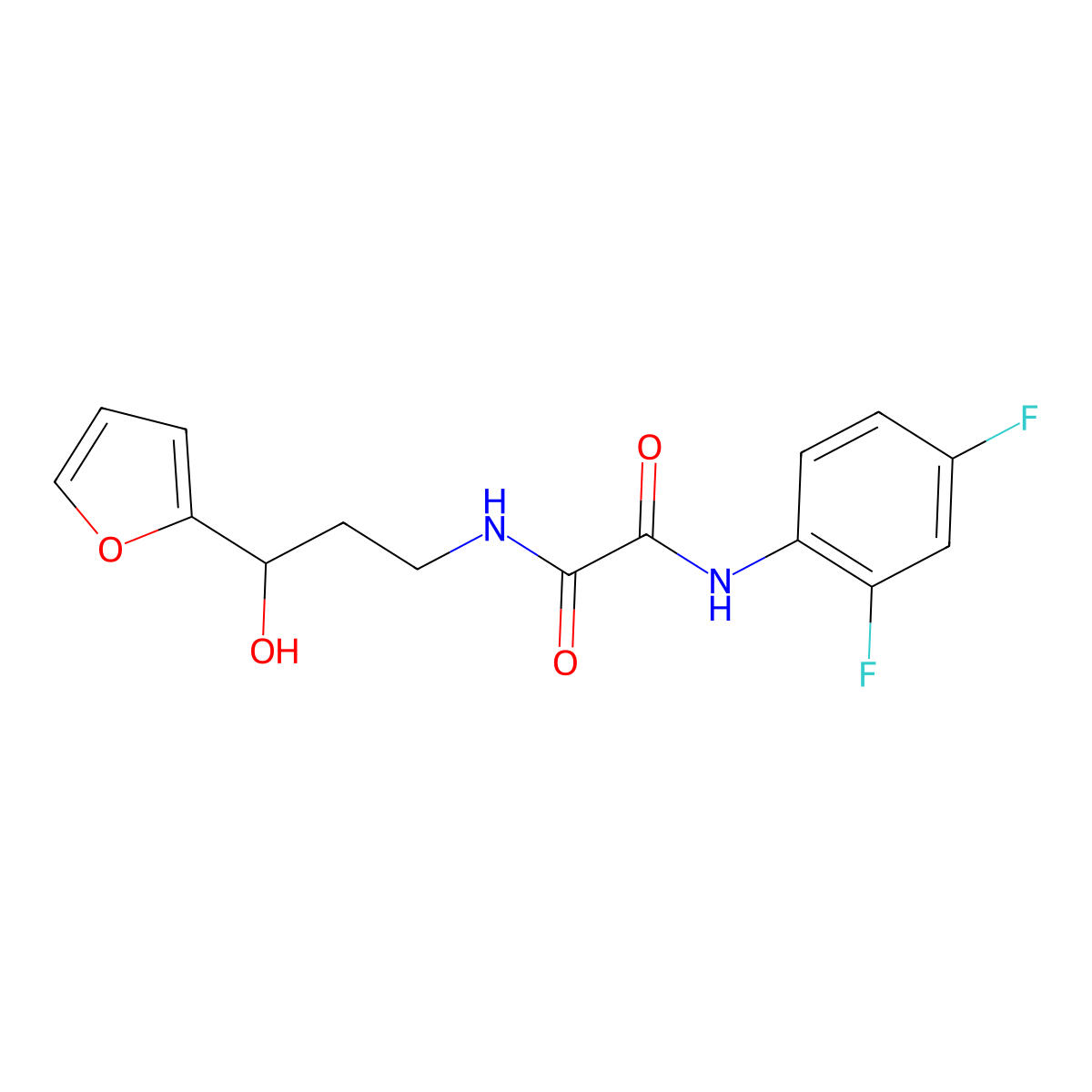 N1-(2,4-difluorophenyl)-N2-(3-(furan-2-yl)-3-hydroxypropyl)oxalamide molecular structure, CAS 1421449-08-2