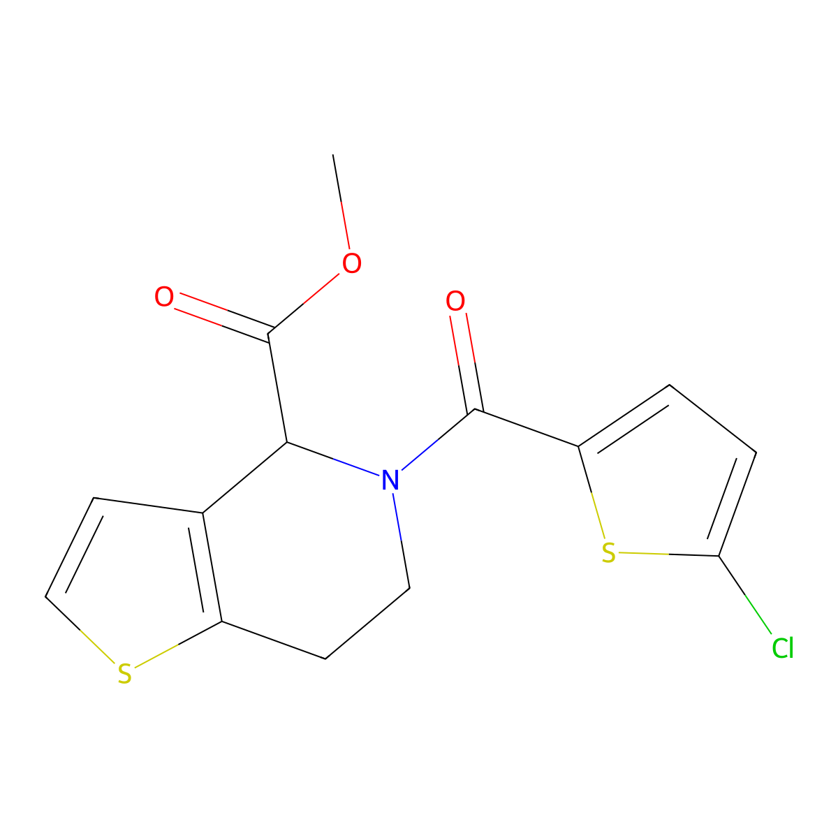Methyl 5-(5-chlorothiophene-2-carbonyl)-4,5,6,7-tetrahydrothieno[3,2-c]pyridine-4-carboxylate molecular structure, CAS 1421449-13-9