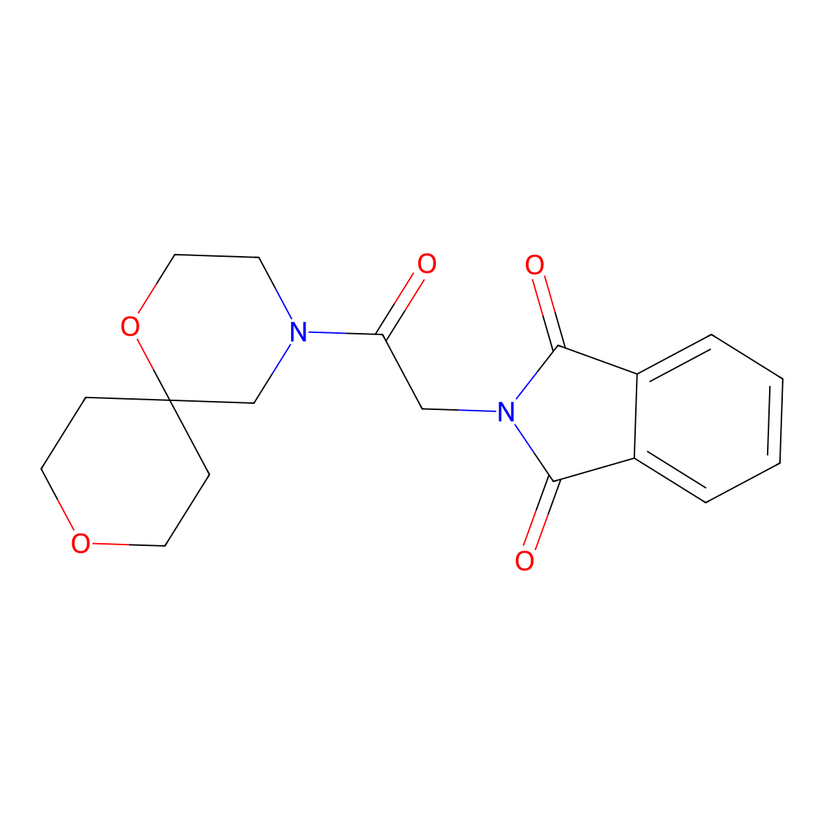 2-(2-Oxo-2-(1,9-dioxa-4-azaspiro[5.5]undecan-4-yl)ethyl)isoindoline-1,3-dione molecular structure, CAS 1421449-36-6