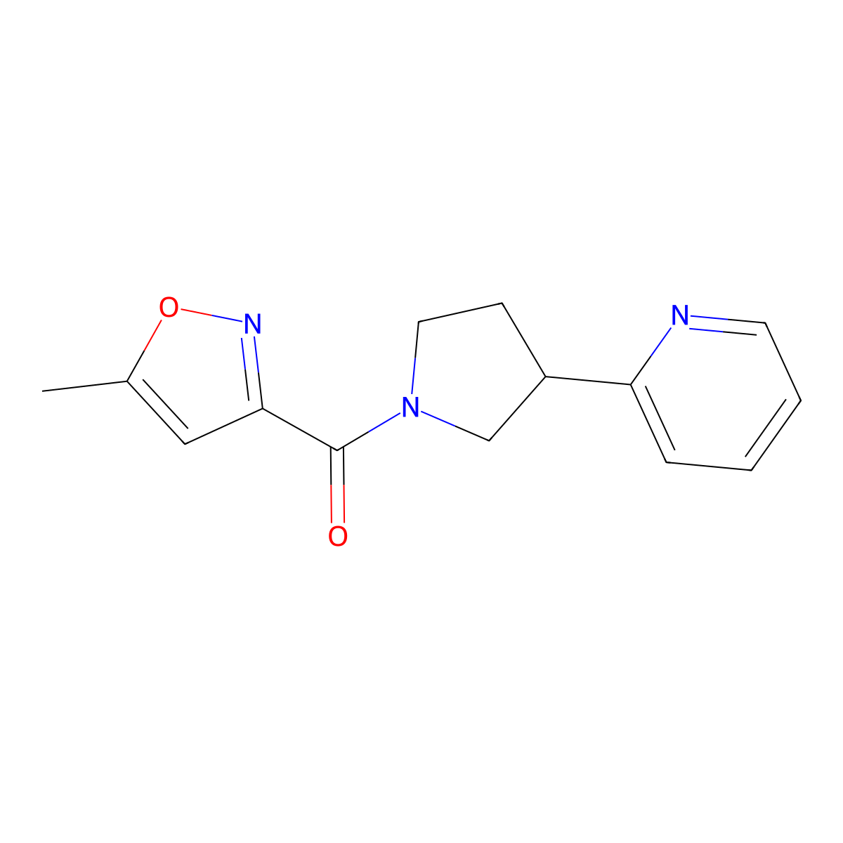 (5-Methylisoxazol-3-yl)(3-(pyridin-2-yl)pyrrolidin-1-yl)methanone molecular structure, CAS 1421449-37-7
