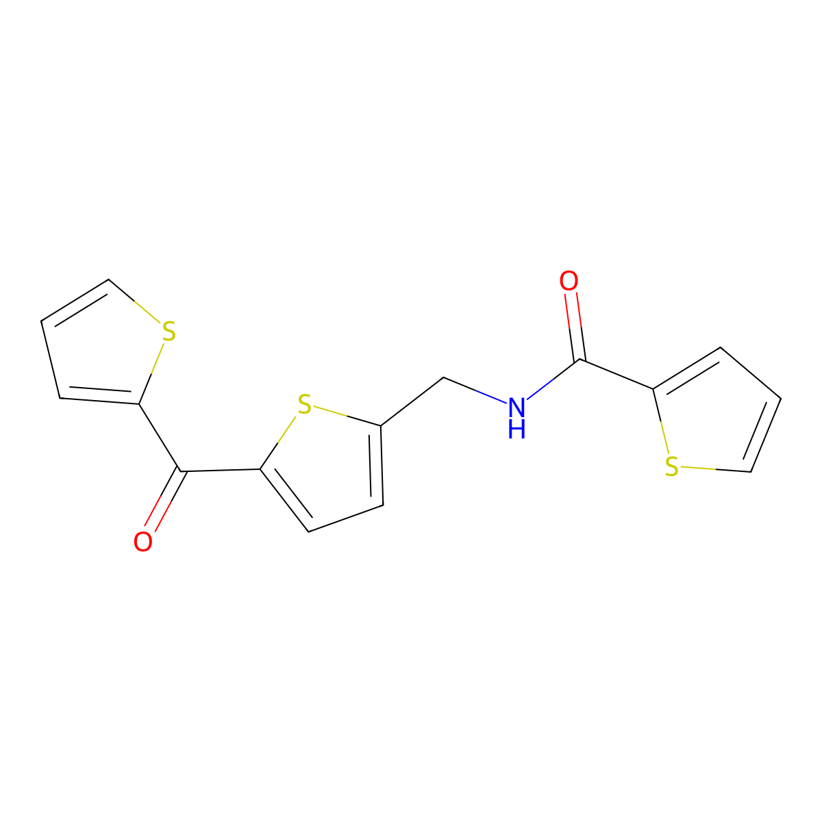 N-((5-(thiophene-2-carbonyl)thiophen-2-yl)methyl)thiophene-2-carboxamide molecular structure, CAS 1421449-38-8