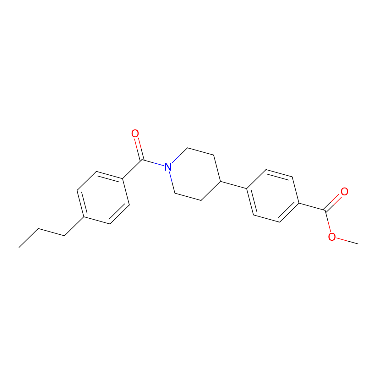 Methyl 4-[1-(4-propylbenzoyl)piperidin-4-YL]benzoate molecular structure, CAS 1421449-44-6