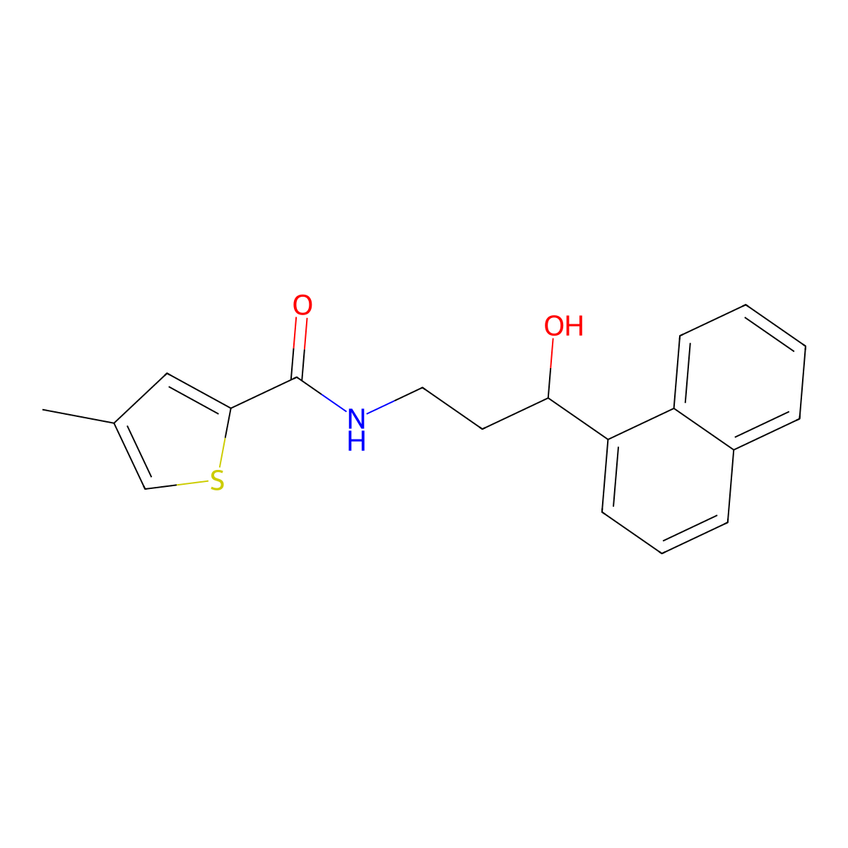 N-(3-hydroxy-3-(naphthalen-1-yl)propyl)-4-methylthiophene-2-carboxamide molecular structure, CAS 1421449-47-9