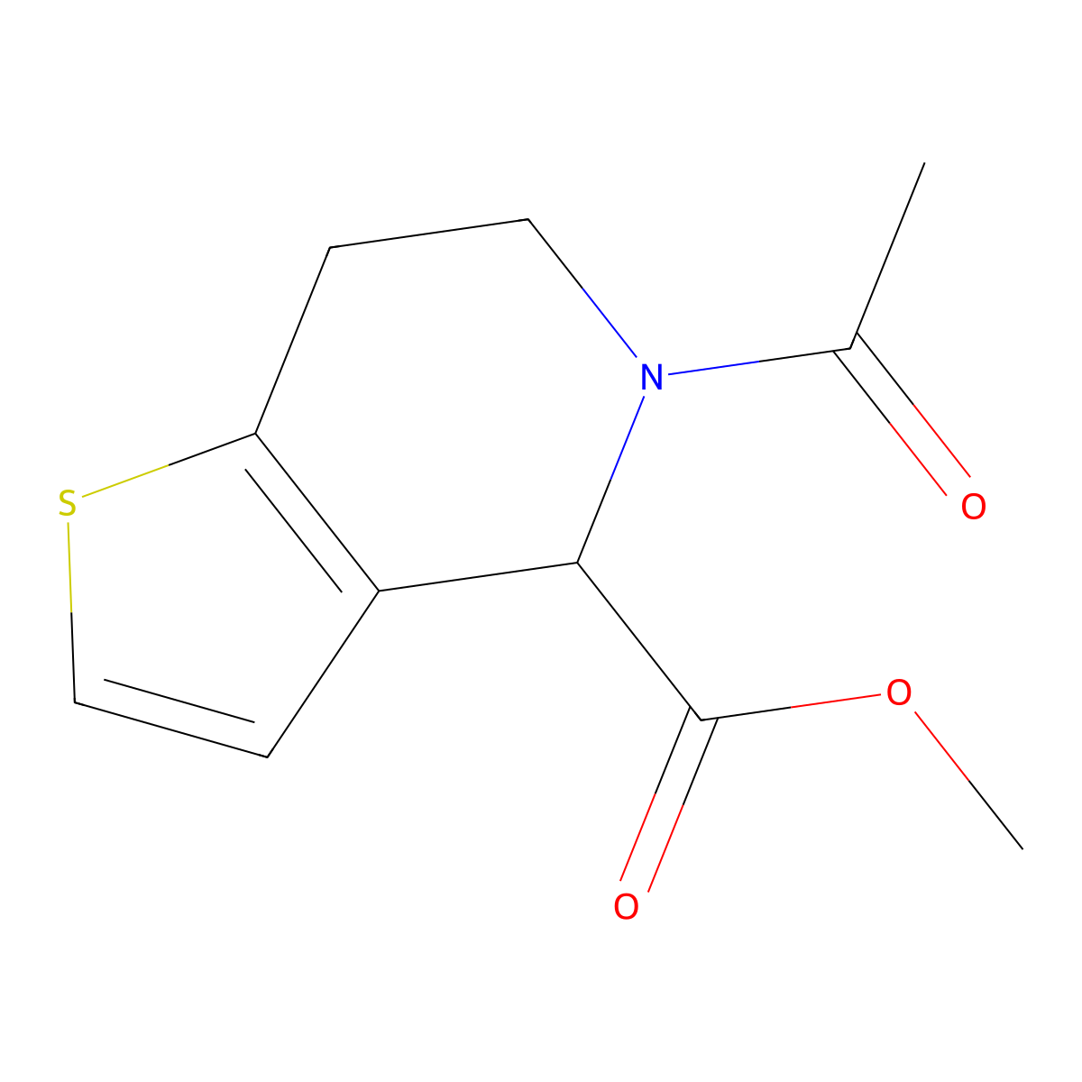 Methyl 5-acetyl-4,5,6,7-tetrahydrothieno[3,2-c]pyridine-4-carboxylate molecular structure, CAS 1421449-48-0