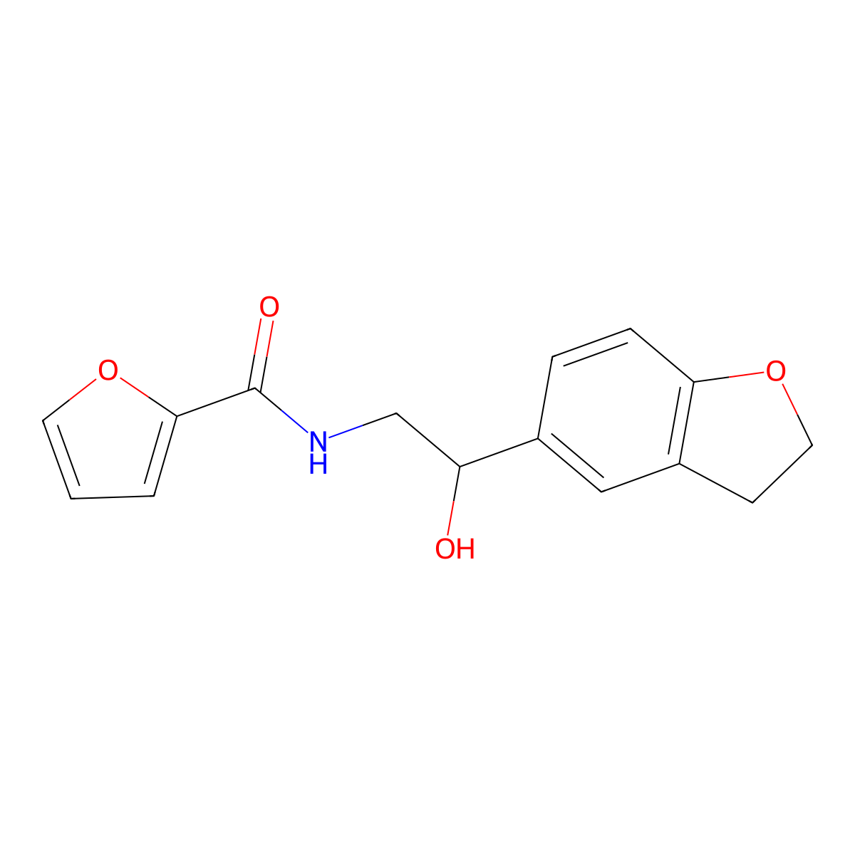 N-(2-(2,3-dihydrobenzofuran-5-yl)-2-hydroxyethyl)furan-2-carboxamide molecular structure, CAS 1421449-58-2