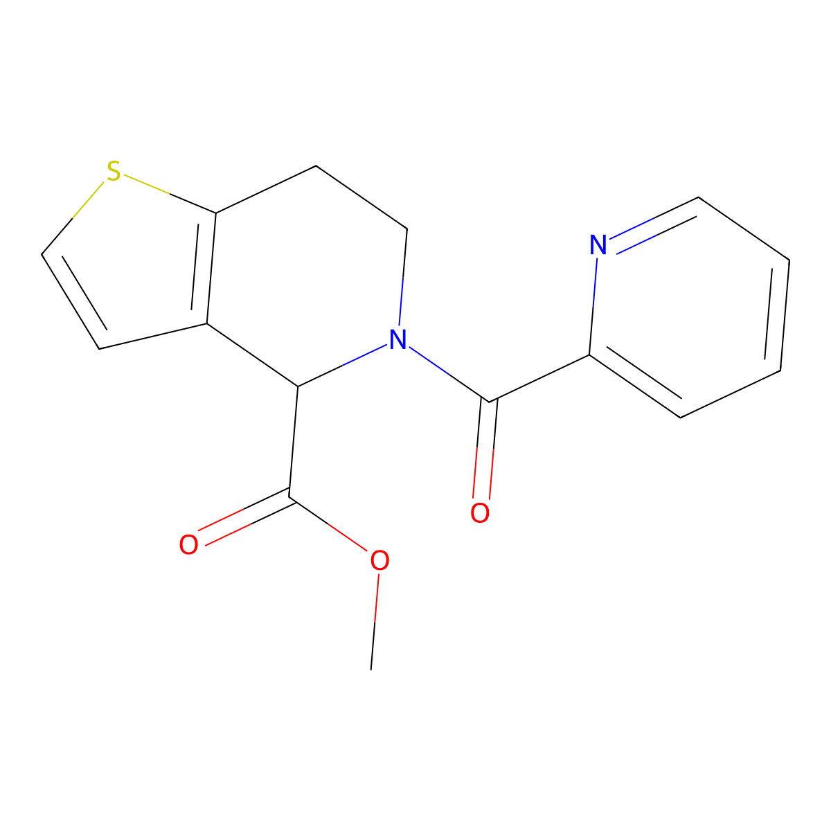 Methyl 5-picolinoyl-4,5,6,7-tetrahydrothieno[3,2-c]pyridine-4-carboxylate molecular structure, CAS 1421449-64-0