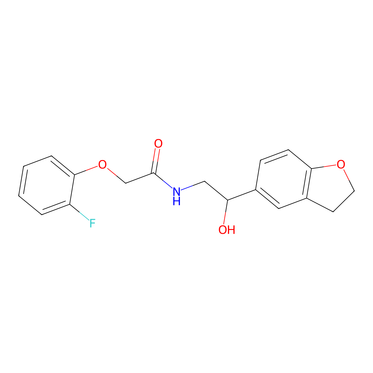 N-(2-(2,3-dihydrobenzofuran-5-yl)-2-hydroxyethyl)-2-(2-fluorophenoxy)acetamide molecular structure, CAS 1421449-72-0