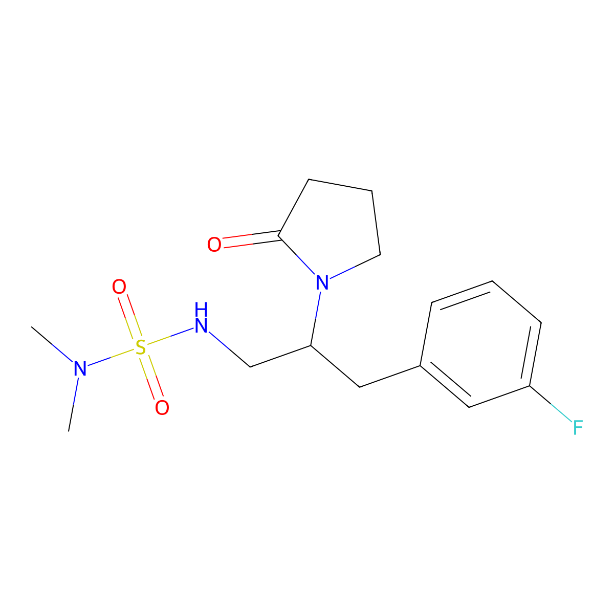 1-{1-[(Dimethylsulfamoyl)amino]-3-(3-fluorophenyl)propan-2-YL}pyrrolidin-2-one molecular structure, CAS 1421449-73-1
