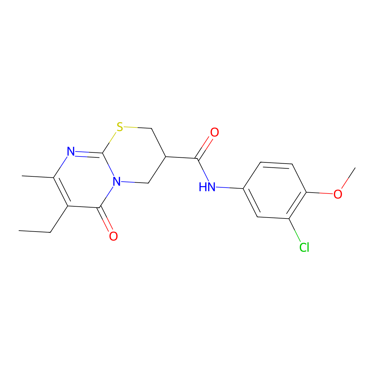 N-(3-chloro-4-methoxyphenyl)-7-ethyl-8-methyl-6-oxo-2,3,4,6-tetrahydropyrimido[2,1-b][1,3]thiazine-3-carboxamide molecular structure, CAS 1421449-81-1