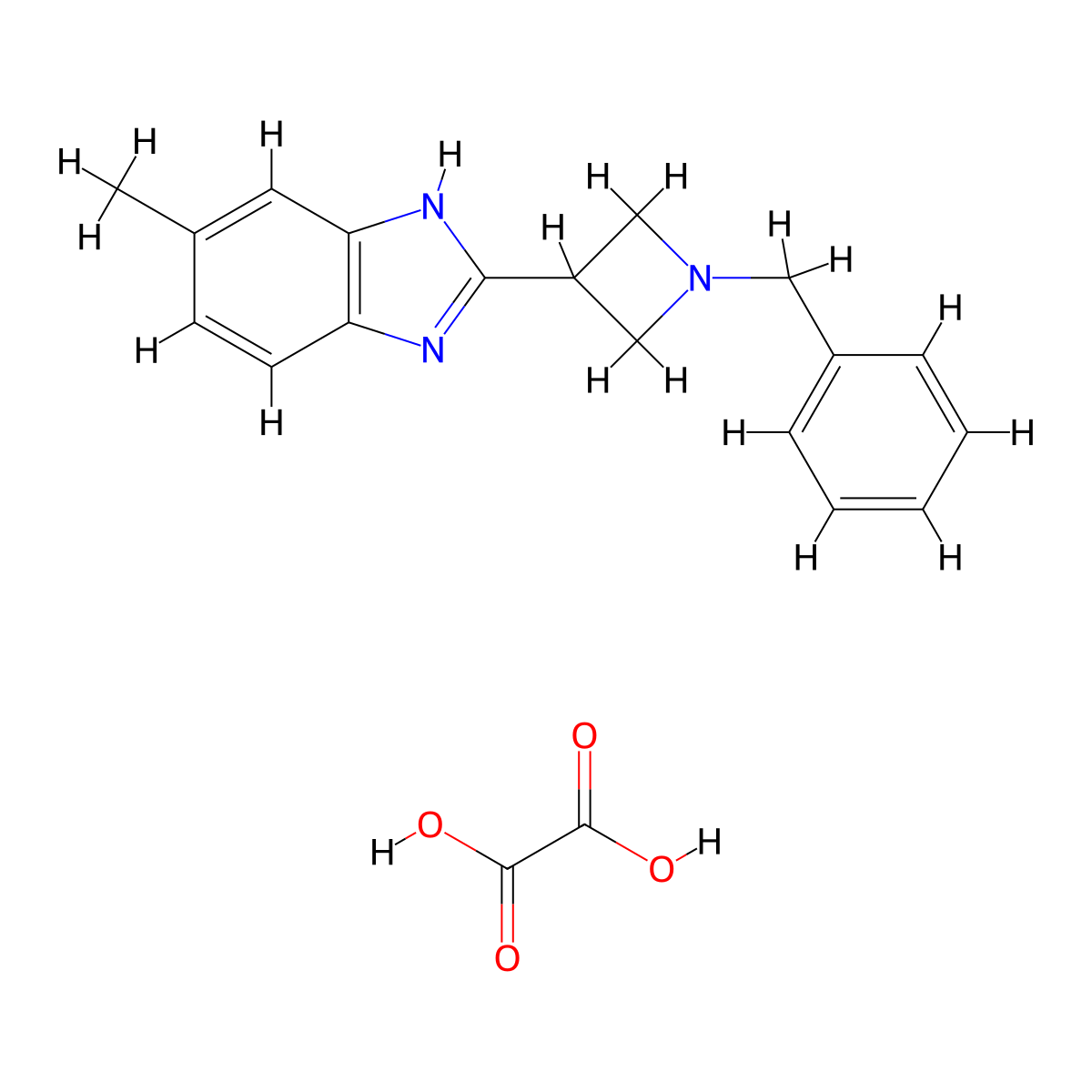 2-(1-benzylazetidin-3-yl)-5-methyl-1H-benzo[d]imidazole oxalate molecular structure, CAS 1421449-97-9