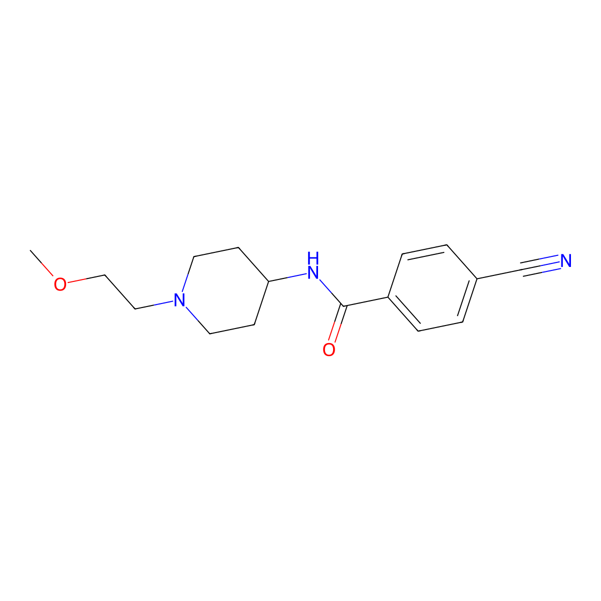 4-Cyano-N-[1-(2-methoxyethyl)piperidin-4-YL]benzamide molecular structure, CAS 1421449-99-1