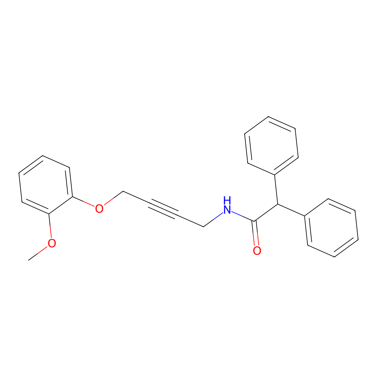 N-[4-(2-Methoxyphenoxy)but-2-YN-1-YL]-2,2-diphenylacetamide molecular structure, CAS 1421450-25-0