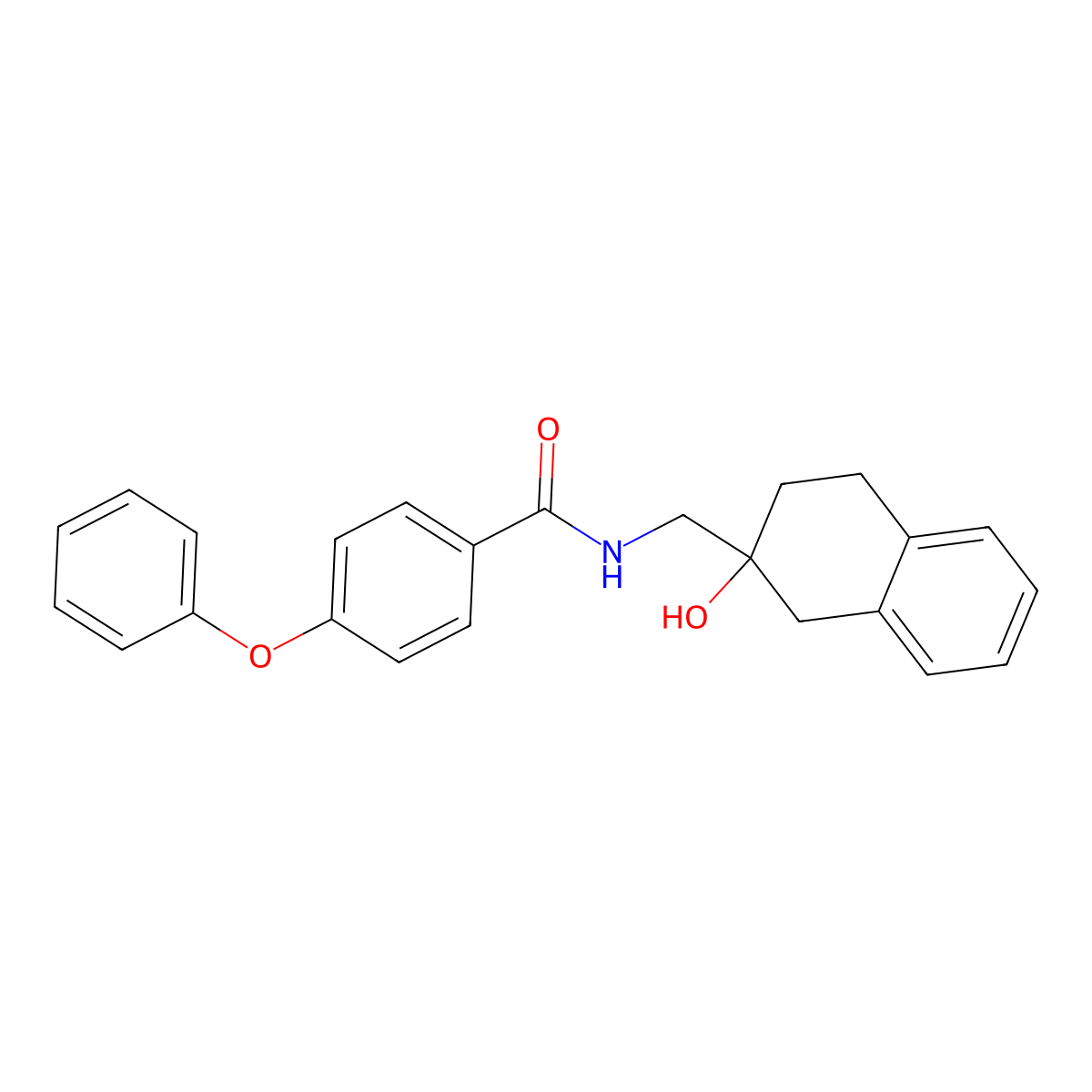 N-((2-hydroxy-1,2,3,4-tetrahydronaphthalen-2-yl)methyl)-4-phenoxybenzamide molecular structure, CAS 1421450-49-8