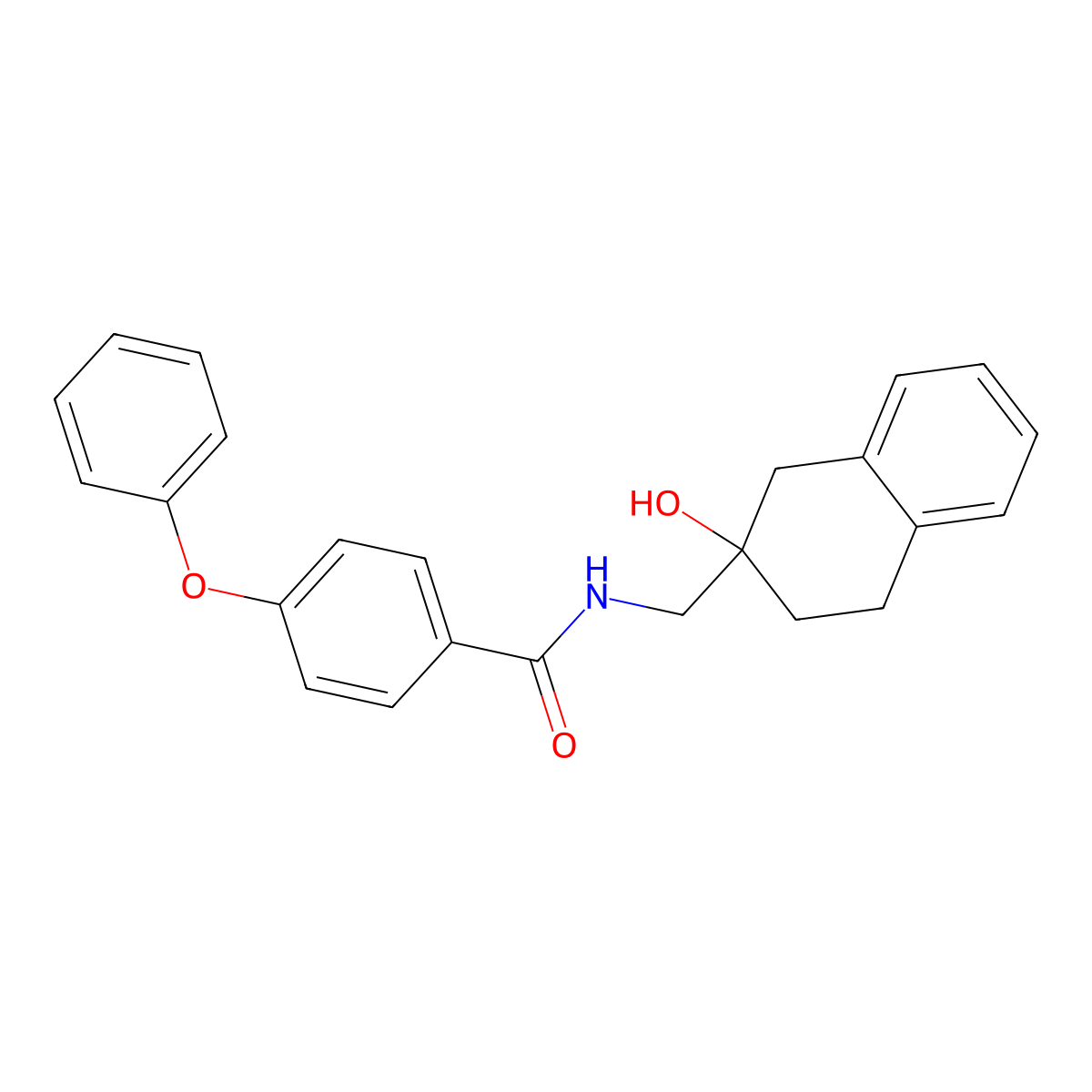 N-((2-hydroxy-1,2,3,4-tetrahydronaphthalen-2-yl)methyl)-4-phenoxybenzamide molecular structure, CAS 1421450-49-8