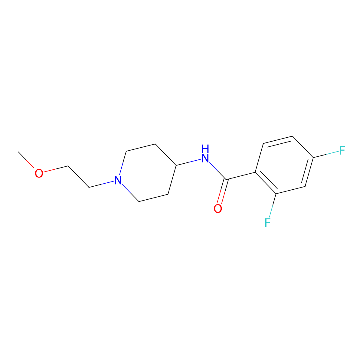 2,4-Difluoro-N-[1-(2-methoxyethyl)piperidin-4-YL]benzamide molecular structure, CAS 1421450-55-6