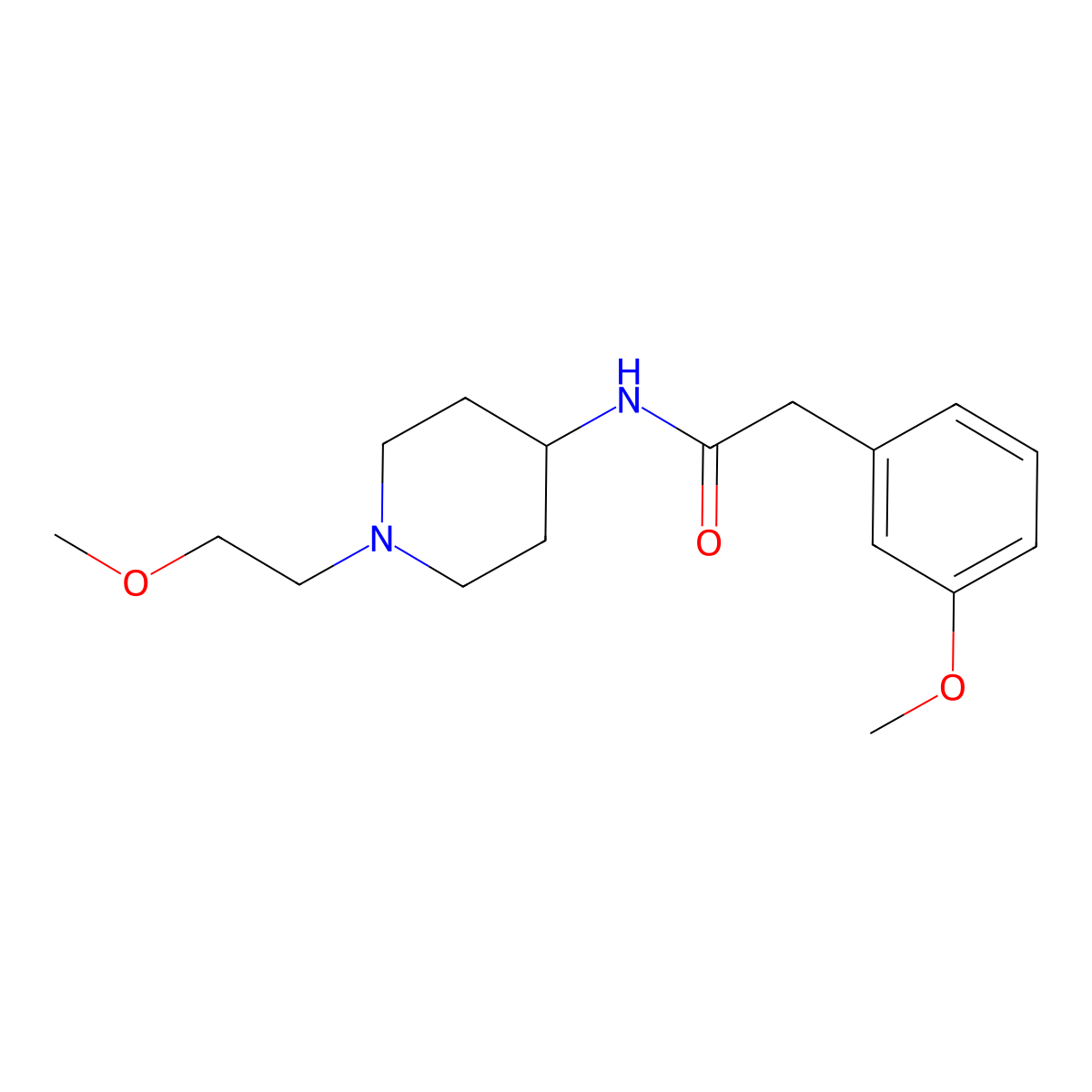 N-[1-(2-Methoxyethyl)piperidin-4-YL]-2-(3-methoxyphenyl)acetamide molecular structure, CAS 1421450-62-5