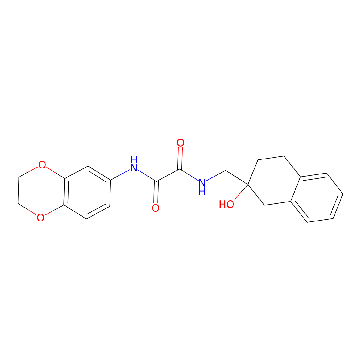 N1-(2,3-dihydrobenzo[b][1,4]dioxin-6-yl)-N2-((2-hydroxy-1,2,3,4-tetrahydronaphthalen-2-yl)methyl)oxalamide molecular structure, CAS 1421450-73-8