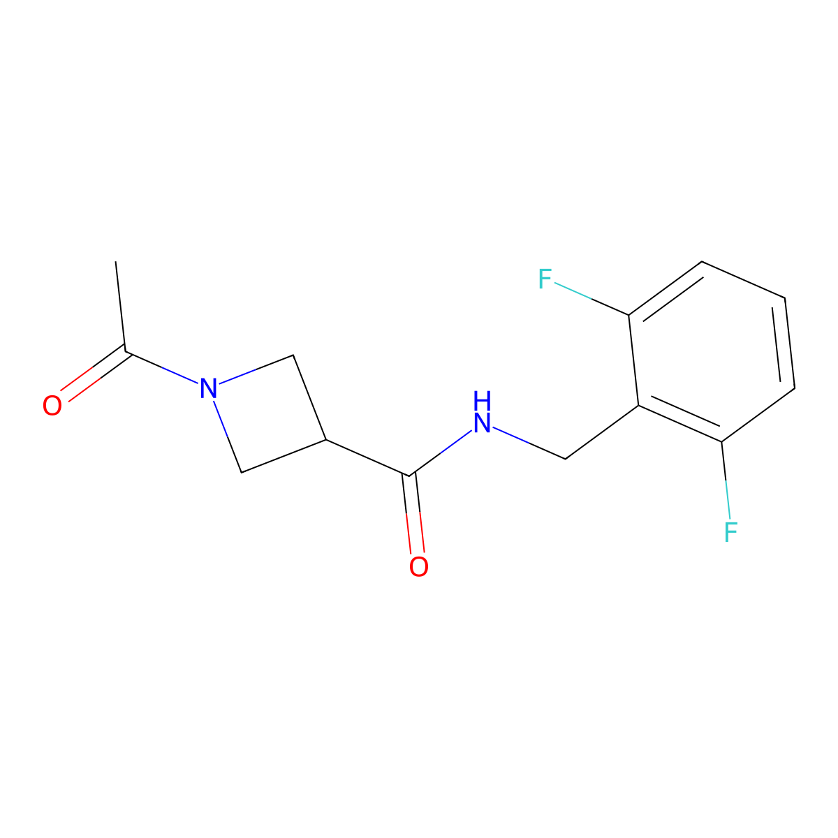 1-acetyl-N-(2,6-difluorobenzyl)azetidine-3-carboxamide molecular structure, CAS 1421450-79-4