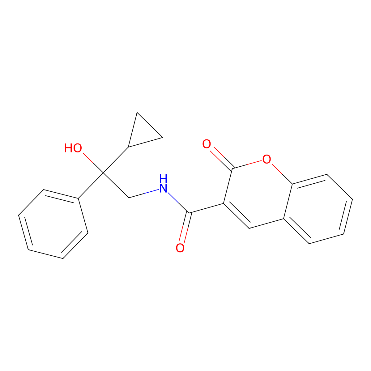 N-(2-cyclopropyl-2-hydroxy-2-phenylethyl)-2-oxo-2H-chromene-3-carboxamide molecular structure, CAS 1421450-82-9