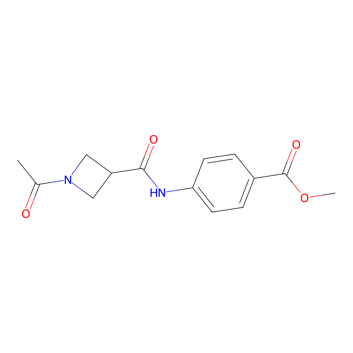 Methyl 4-(1-acetylazetidine-3-carboxamido)benzoate molecular structure, CAS 1421450-92-1