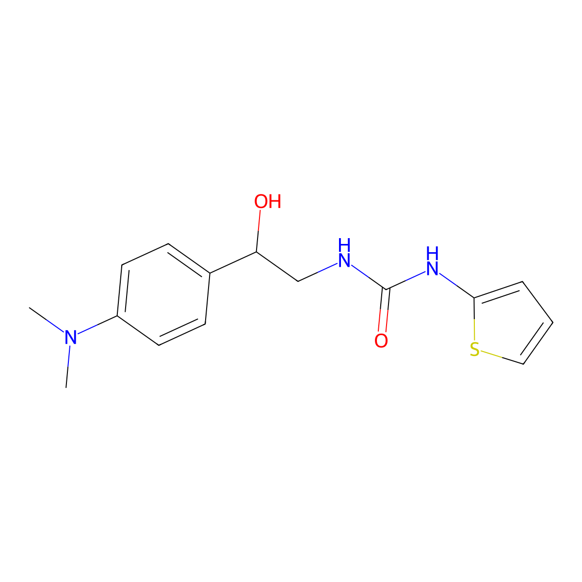 1-(2-(4-(Dimethylamino)phenyl)-2-hydroxyethyl)-3-(thiophen-2-yl)urea molecular structure, CAS 1421450-93-2
