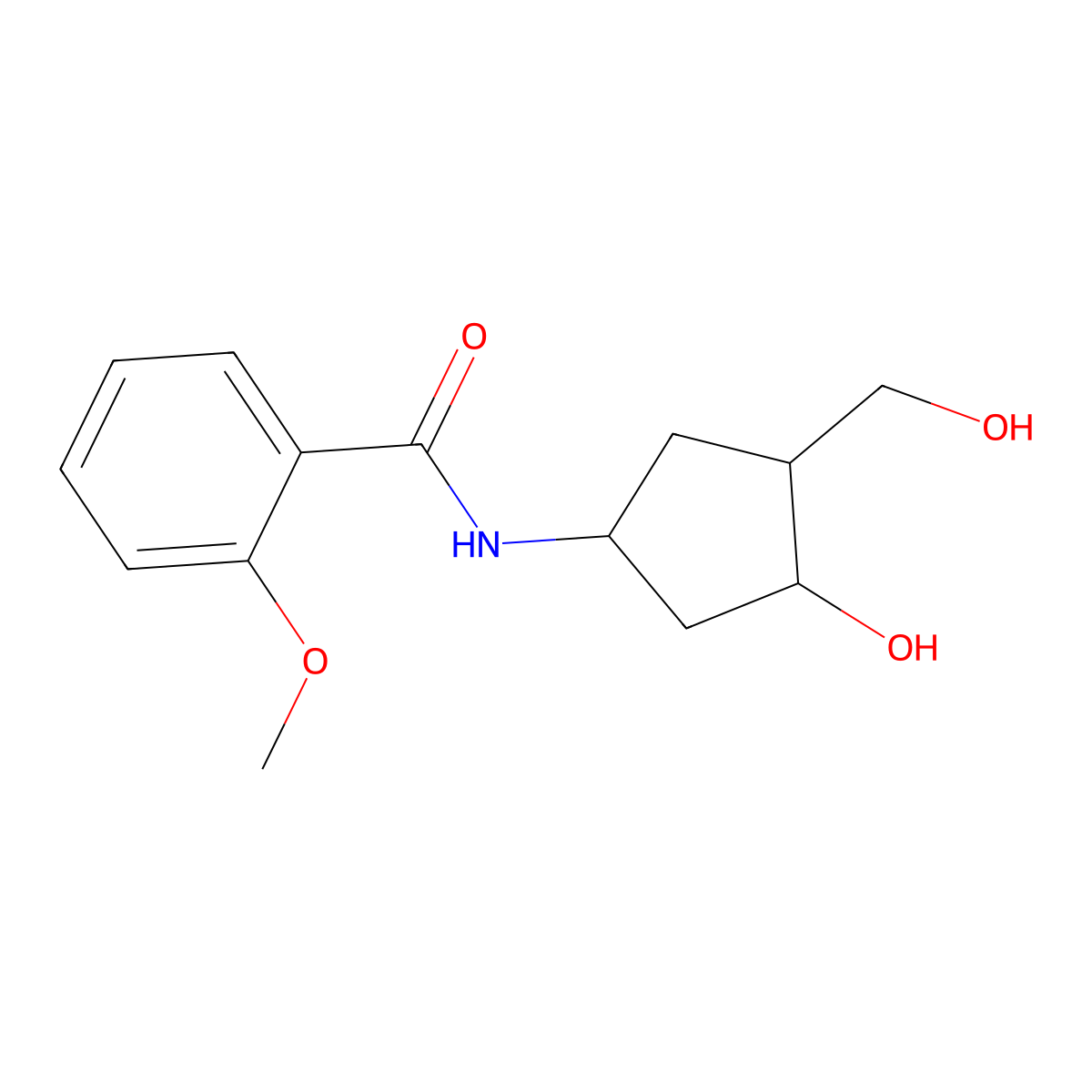 N-[3-Hydroxy-4-(hydroxymethyl)cyclopentyl]-2-methoxybenzamide molecular structure, CAS 1421451-00-4
