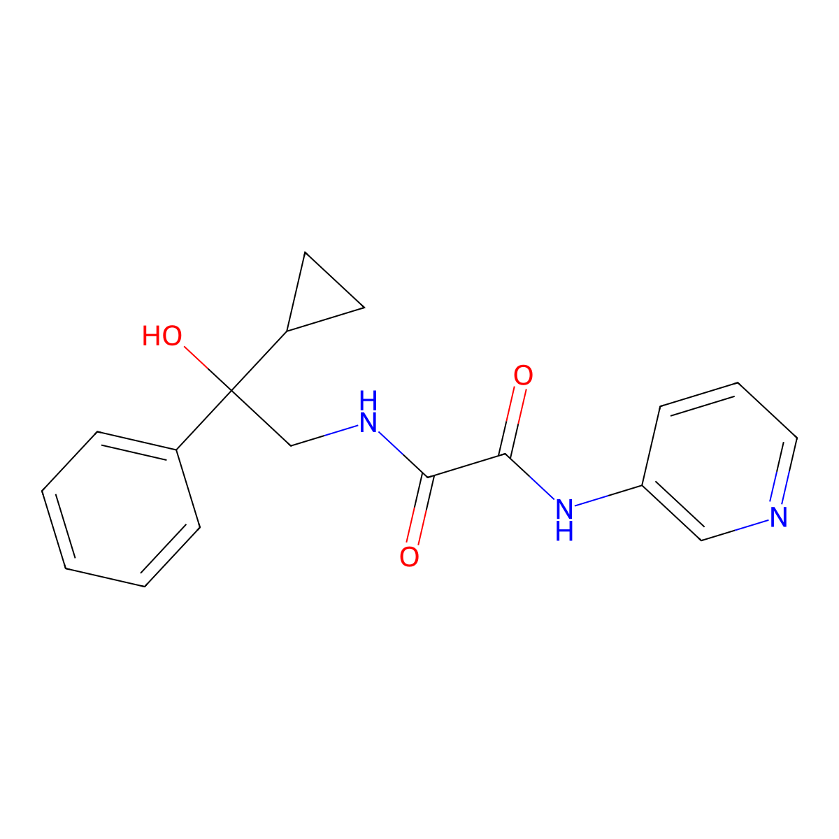 N1-(2-cyclopropyl-2-hydroxy-2-phenylethyl)-N2-(pyridin-3-yl)oxalamide molecular structure, CAS 1421451-04-8