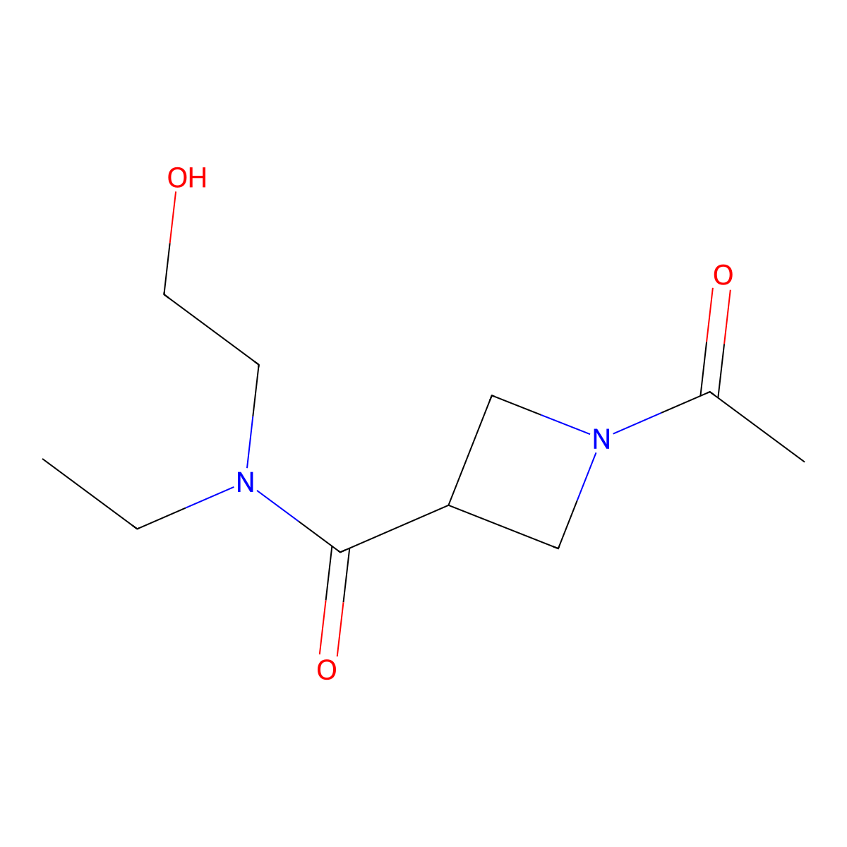 1-acetyl-N-ethyl-N-(2-hydroxyethyl)azetidine-3-carboxamide molecular structure, CAS 1421451-07-1