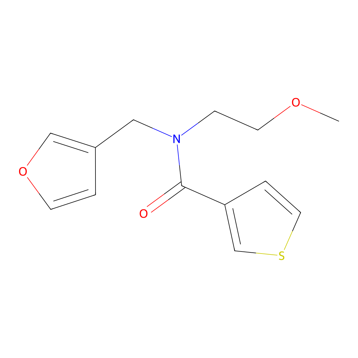 N-(furan-3-ylmethyl)-N-(2-methoxyethyl)thiophene-3-carboxamide molecular structure, CAS 1421451-09-3