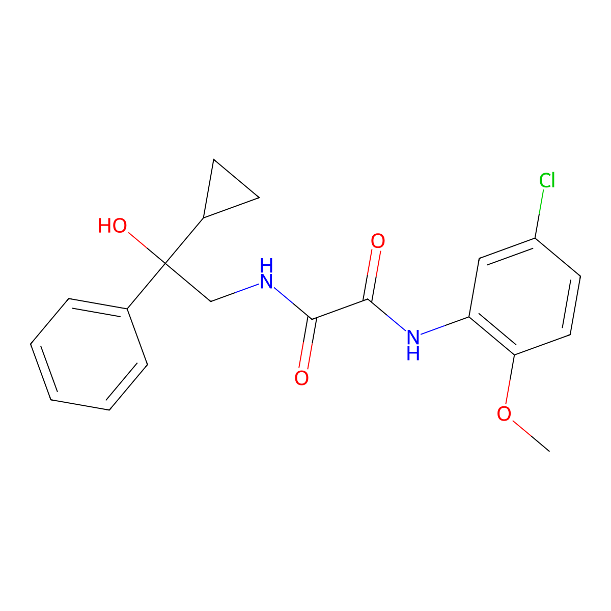 N1-(5-chloro-2-methoxyphenyl)-N2-(2-cyclopropyl-2-hydroxy-2-phenylethyl)oxalamide molecular structure, CAS 1421451-10-6